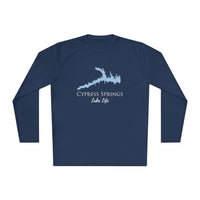 Cypress Springs Lake Life Dri-fit Boating Shirt – Breathable Material – Men's Long Sleeve Moisture Wicking Tee – Texas Lake