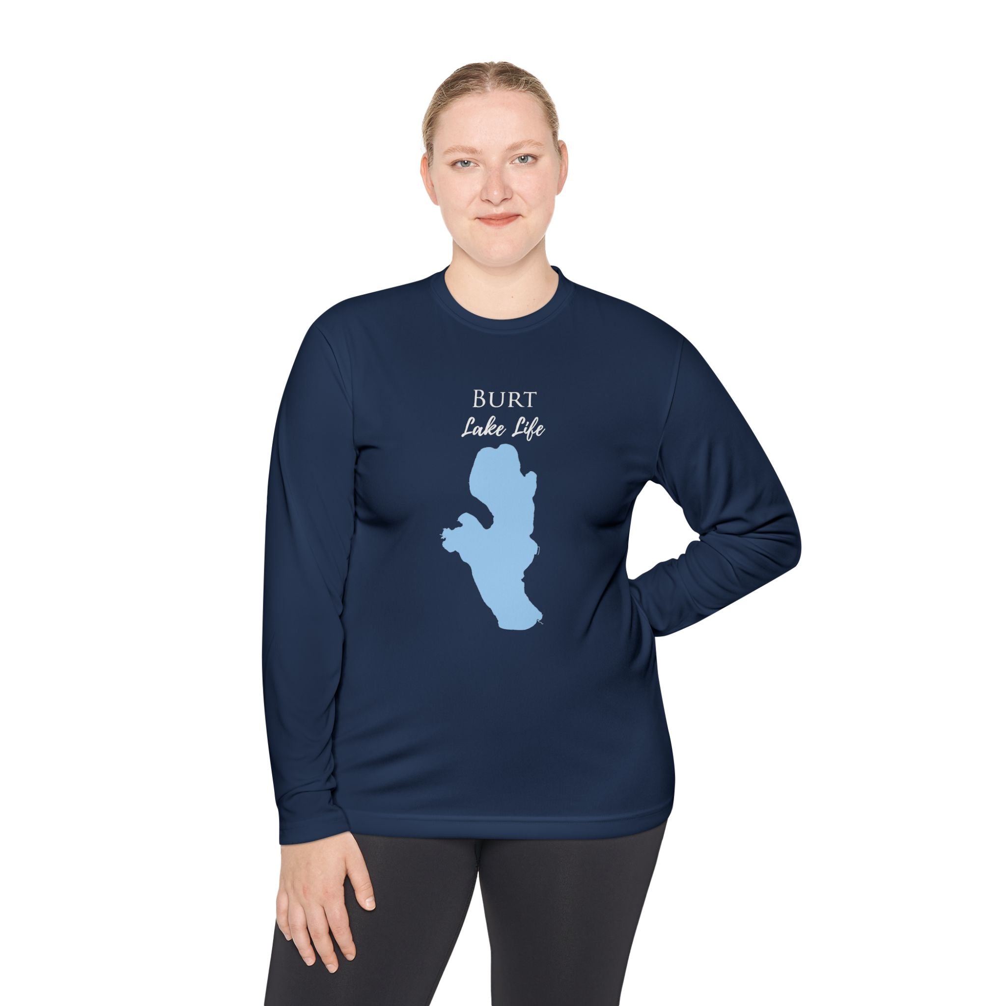 Burt Lake Life Dri-fit Boating Shirt – Breathable Material – Men's Long Sleeve Moisture Wicking Tee – Michigan Lake