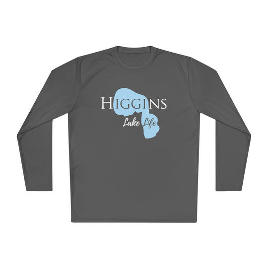 Higgins Lake Life Dri-fit Boating Shirt – Breathable Material – Men's Long Sleeve Moisture Wicking Tee – Michigan Lake
