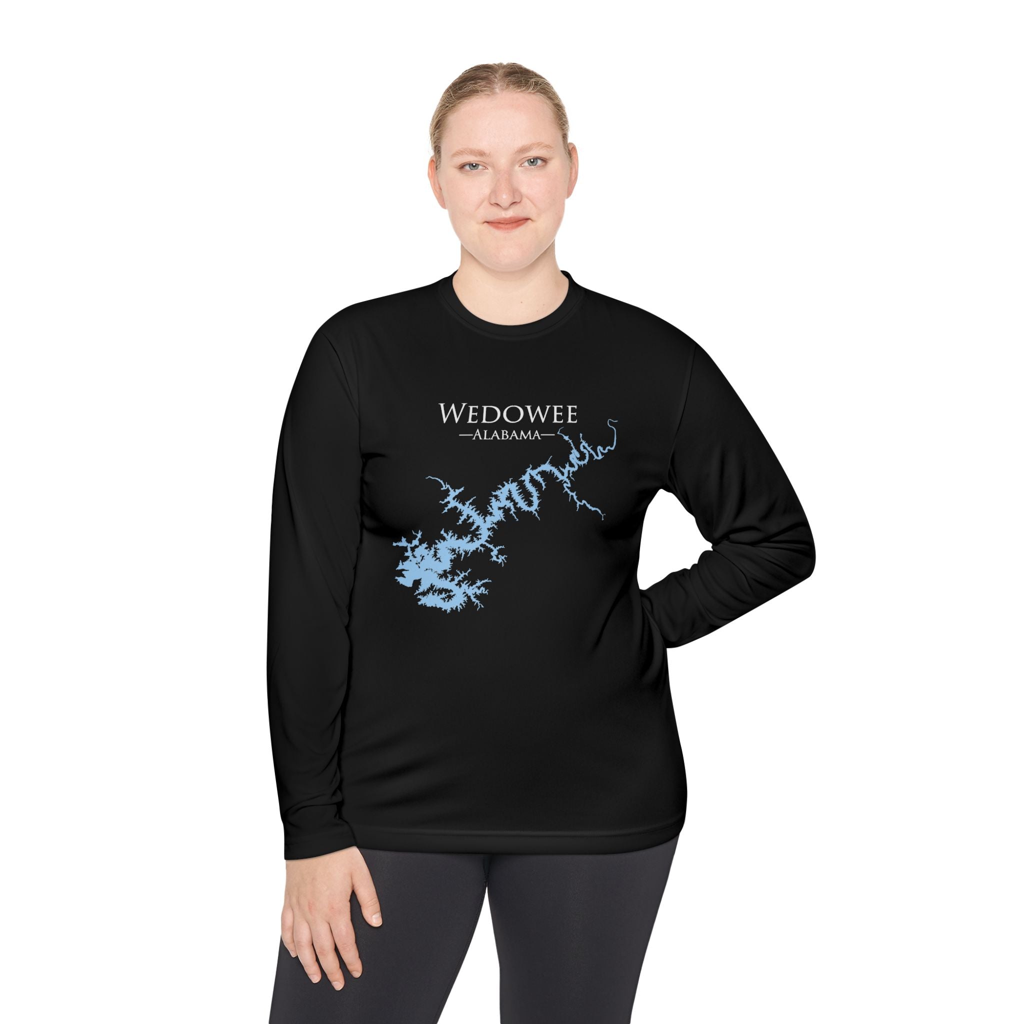 Wedowee Alabama Dri-fit Boating Shirt – Breathable Material – Men's Long Sleeve Moisture Wicking Tee – Alabama Lake