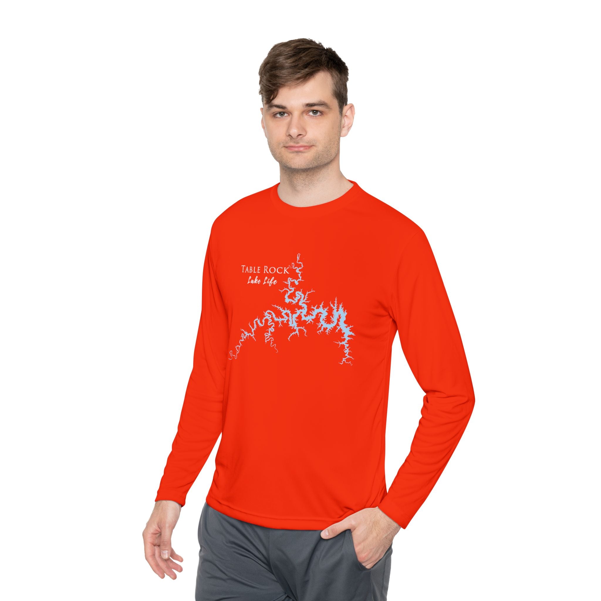 Table Rock Lake Life Dri-fit Boating Shirt – Breathable Material – Men's Long Sleeve Moisture Wicking Tee – Missouri and Arkansas Lake