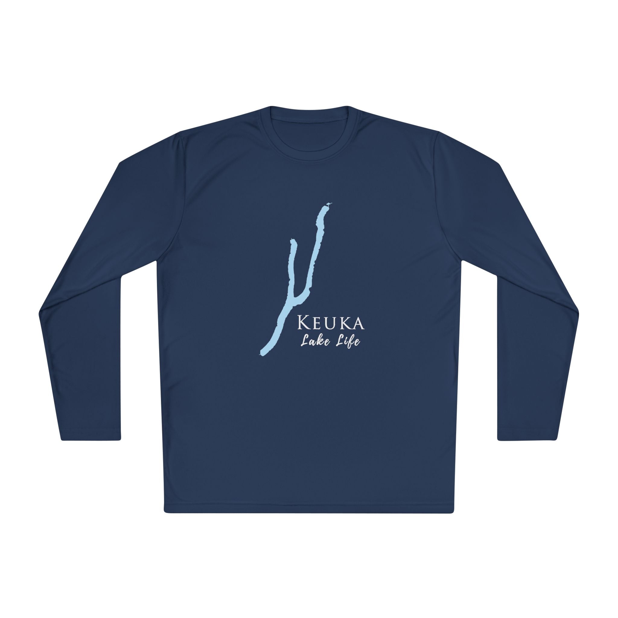 Keuka Lake Life Dri-fit Boating Shirt – Breathable Material – Men's Long Sleeve Moisture Wicking Tee – New York Lake