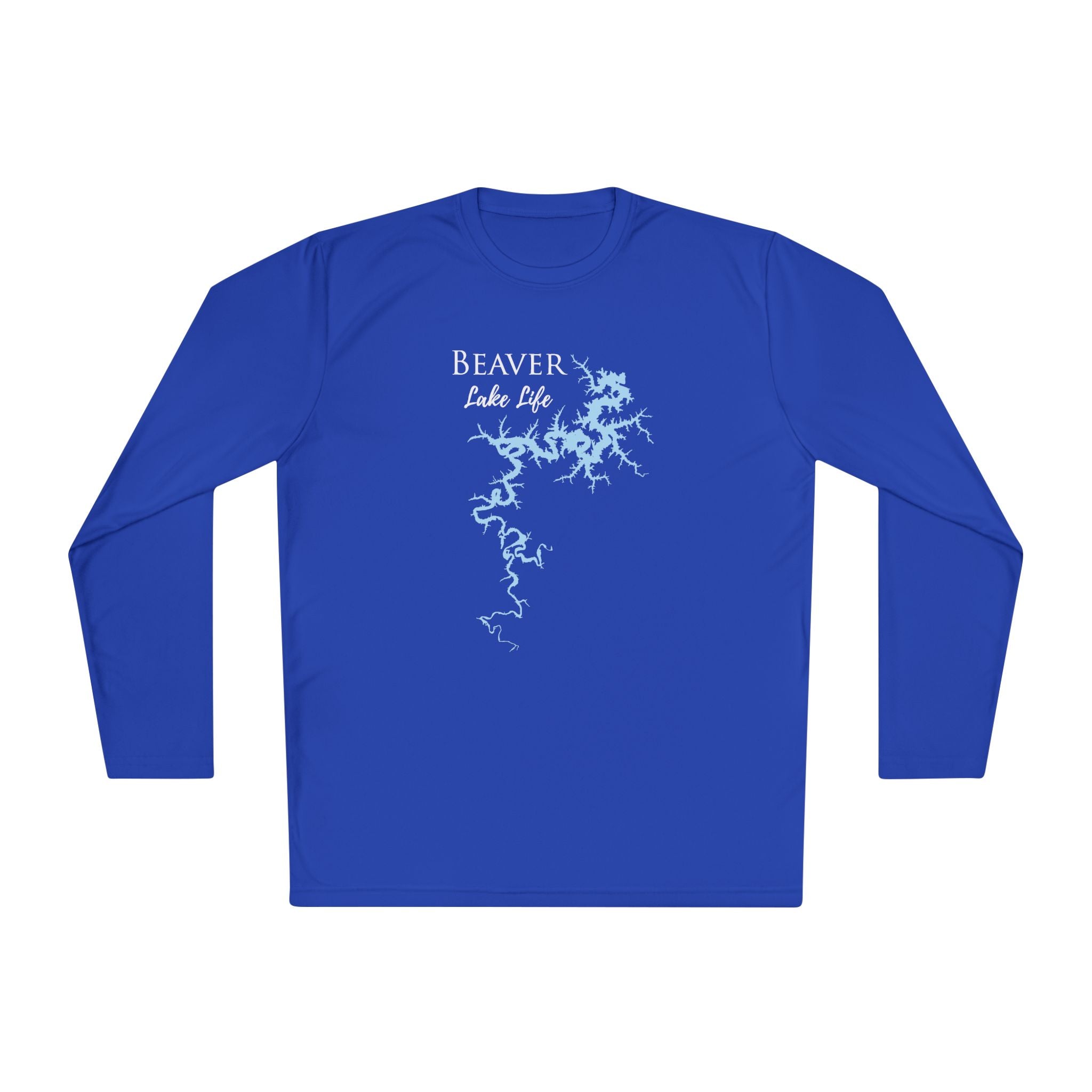Beaver Lake Life Dri-fit Boating Shirt – Breathable Material – Men's Long Sleeve Moisture Wicking Tee – Arkansas Lake