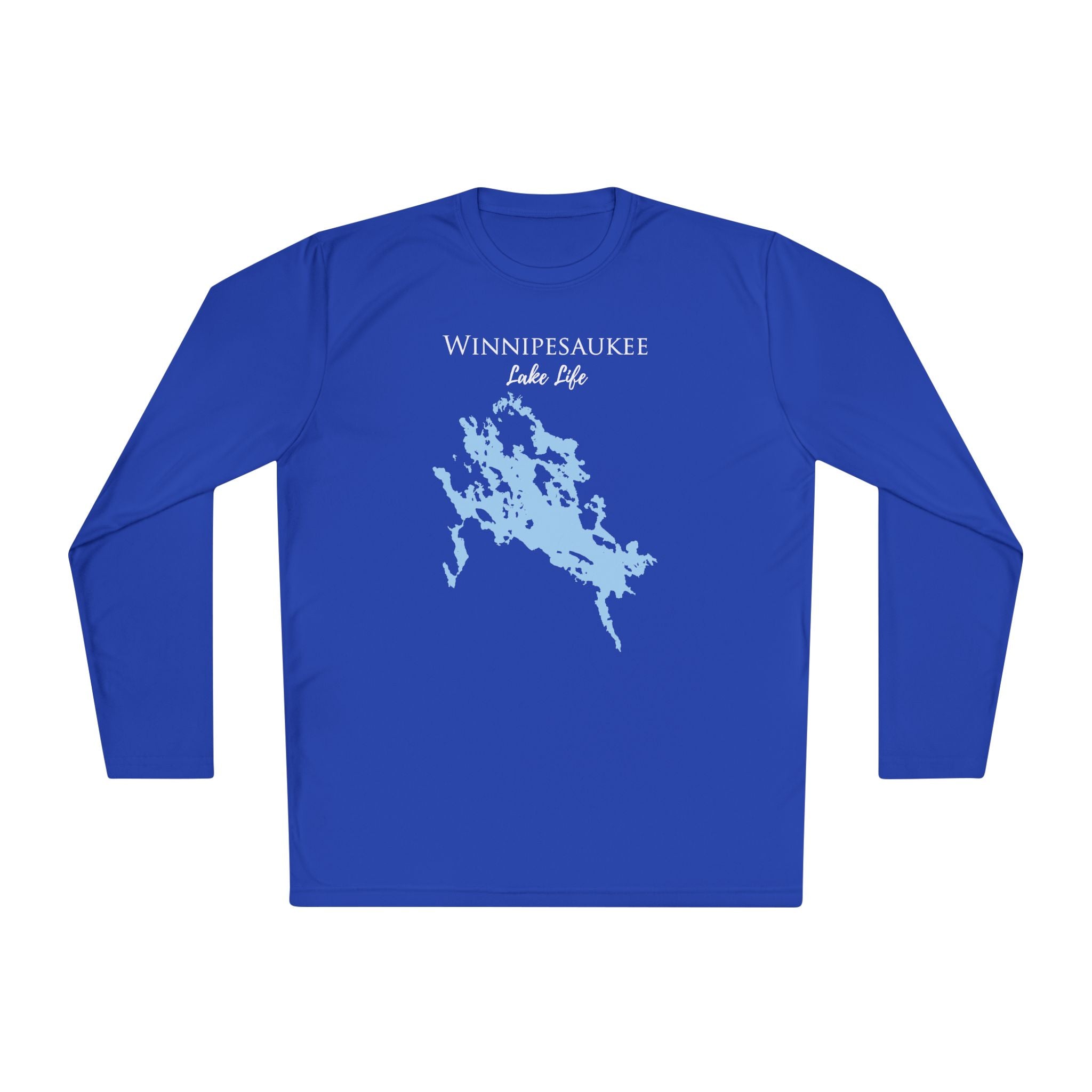 Winnipesaukee Lake Life Dri-fit Boating Shirt – Breathable Material – Men's Long Sleeve Moisture Wicking Tee – New Hampshire Lake