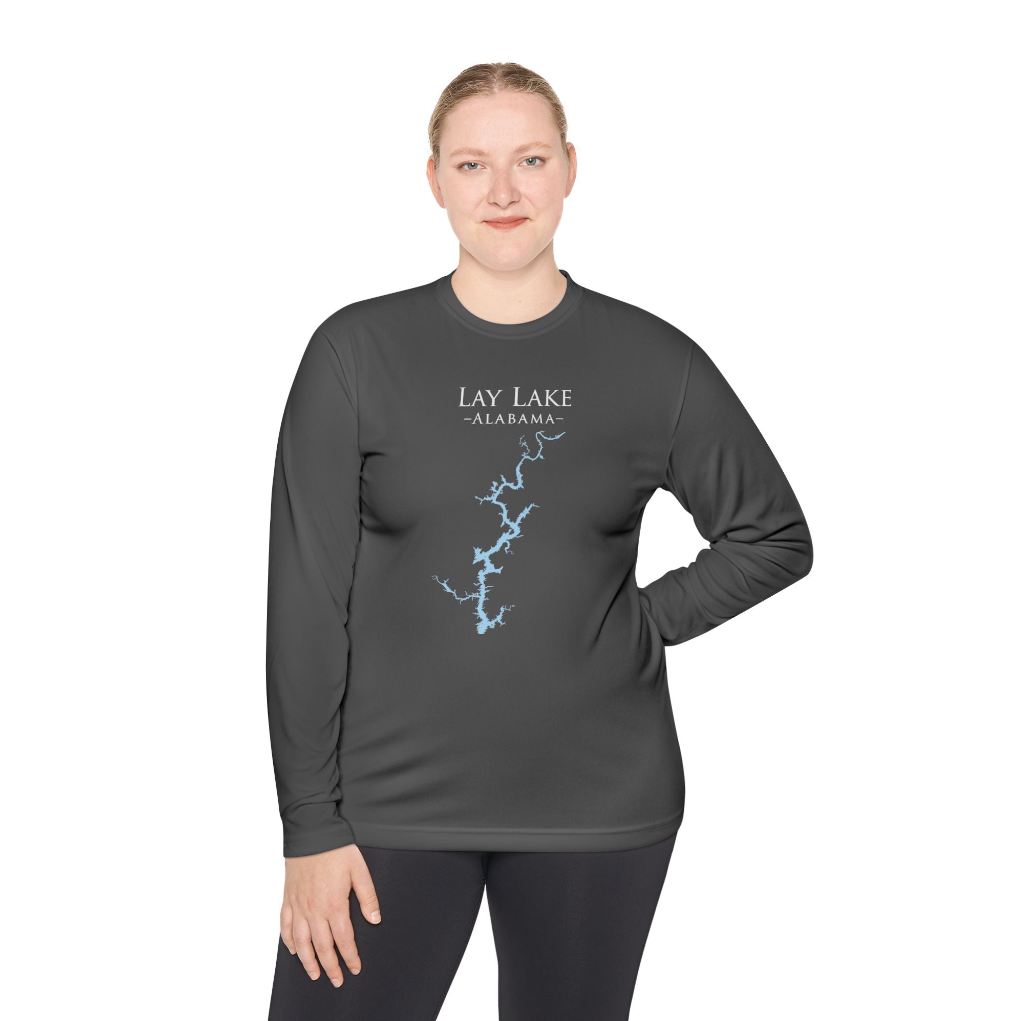 Lay Lake Alabama Dri-fit Boating Shirt – Breathable Material – Men's Long Sleeve Moisture Wicking Tee – Alabama Lake