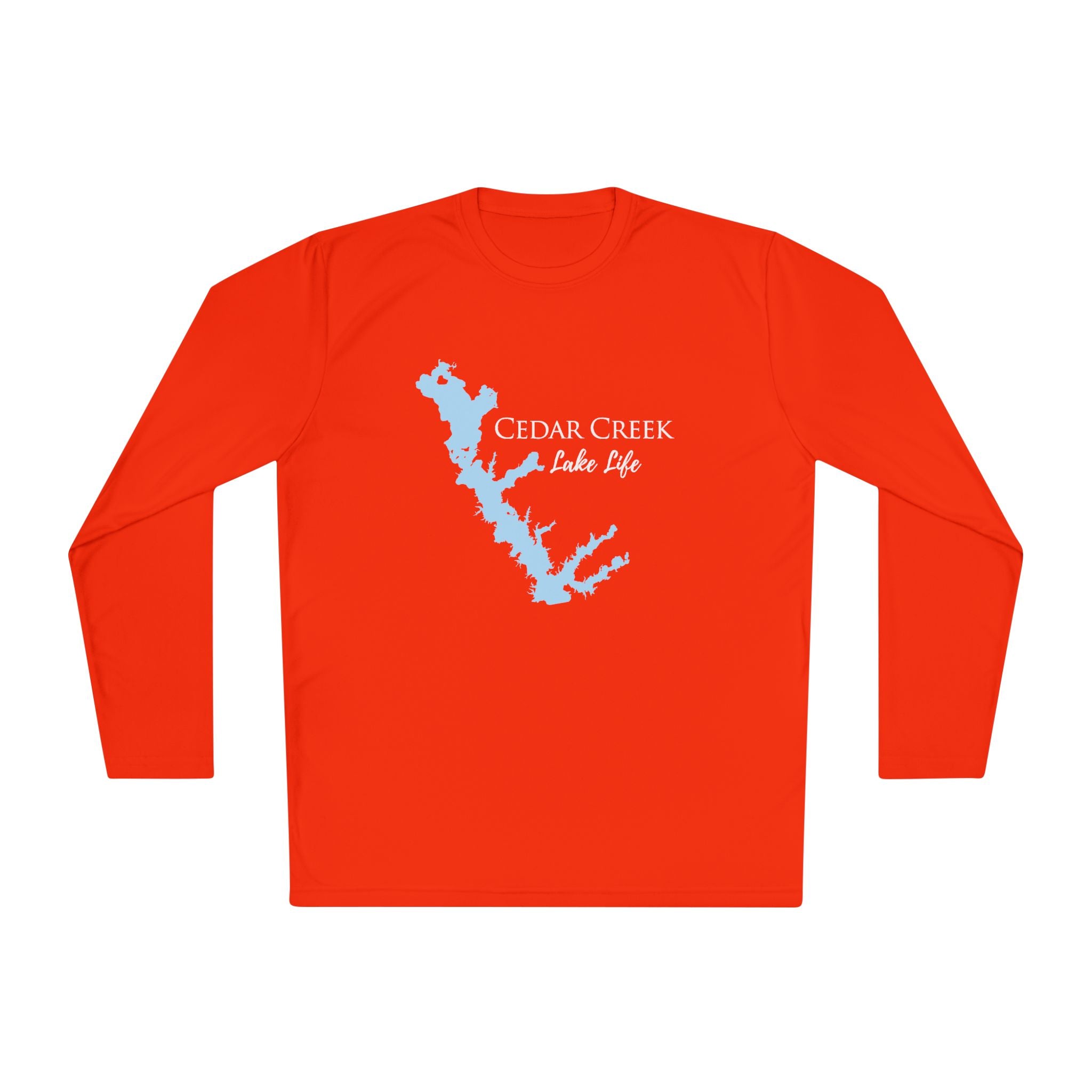 Cedar Creek Lake Life Dri-fit Boating Shirt – Breathable Material – Men's Long Sleeve Moisture Wicking Tee – Texas Lake