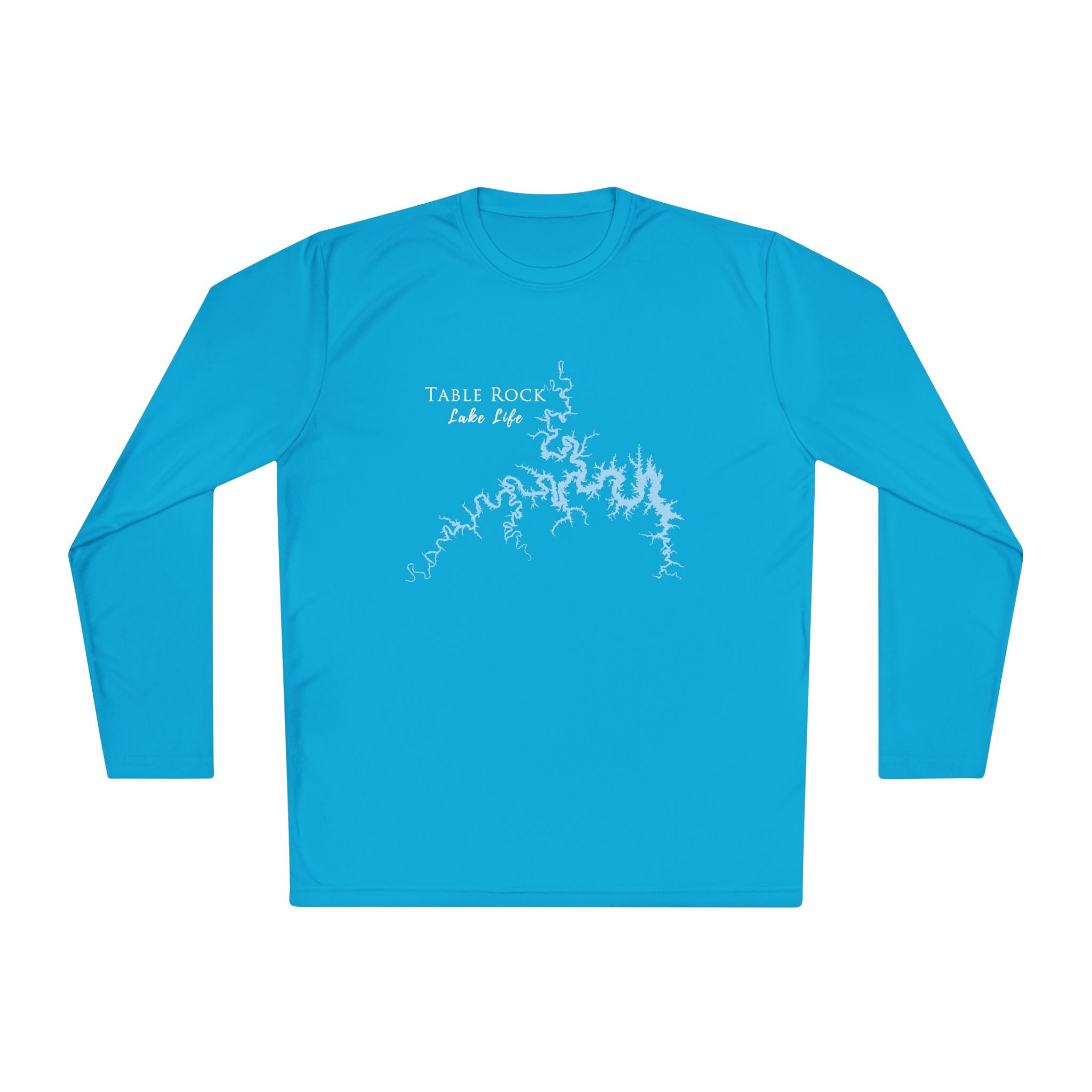 Table Rock Lake Life Dri-fit Boating Shirt – Breathable Material – Men's Long Sleeve Moisture Wicking Tee – Missouri and Arkansas Lake