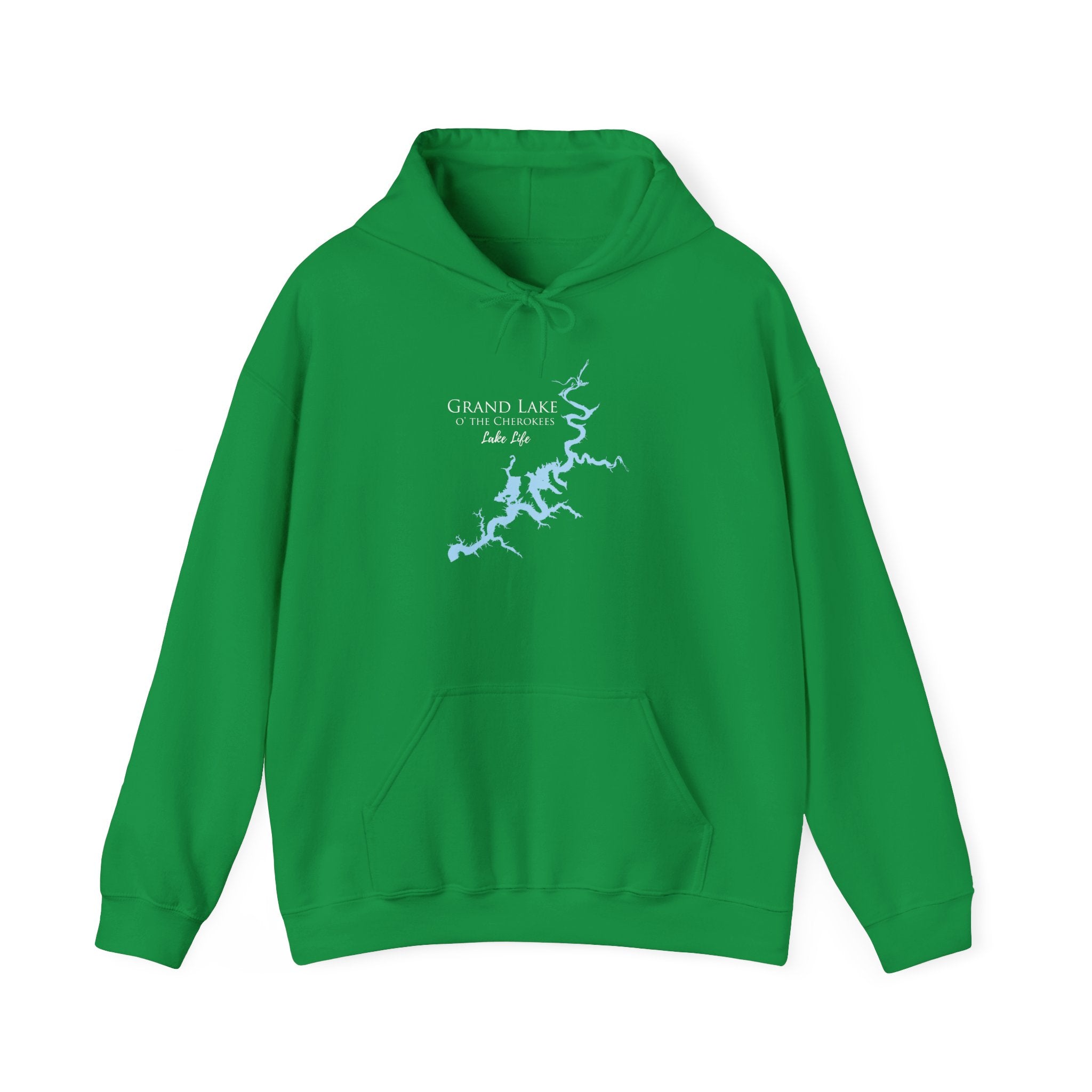 Grand Lake OK Hoodie - Grand Lake Map Hooded Sweatshirt - Grand lake of the Cherokees Lake Life - Oklahoma Lake