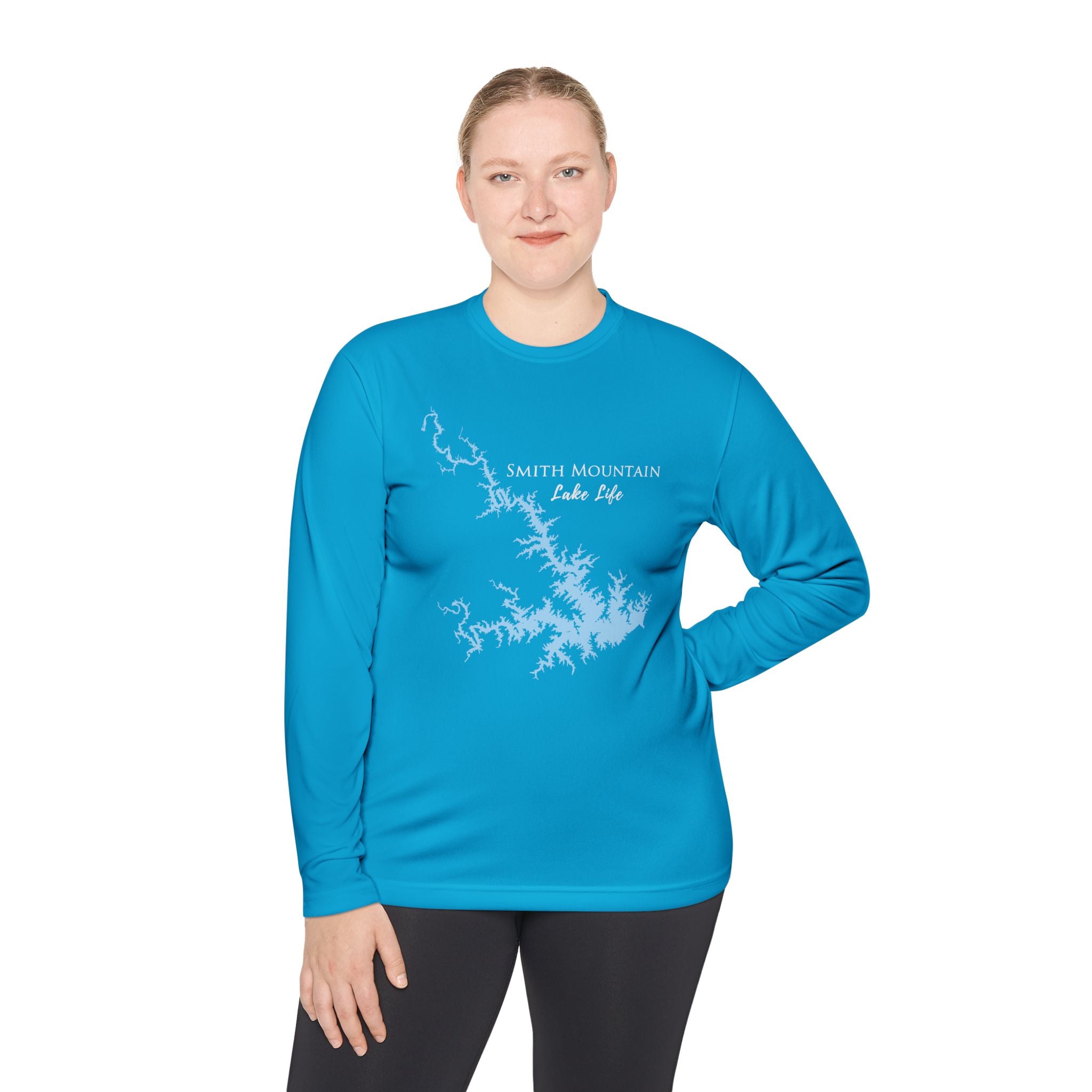 Smith Mountain Lake Life Dri-fit Boating Shirt – Breathable Material – Men's Long Sleeve Moisture Wicking Tee – Virginia Lake