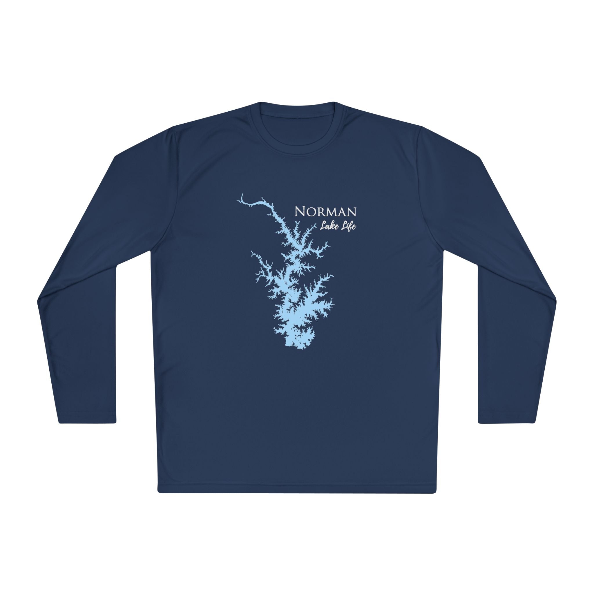 Norman Lake Life Dri-fit Boating Shirt – Breathable Material – Men's Long Sleeve Moisture Wicking Tee – North Carolina Lake
