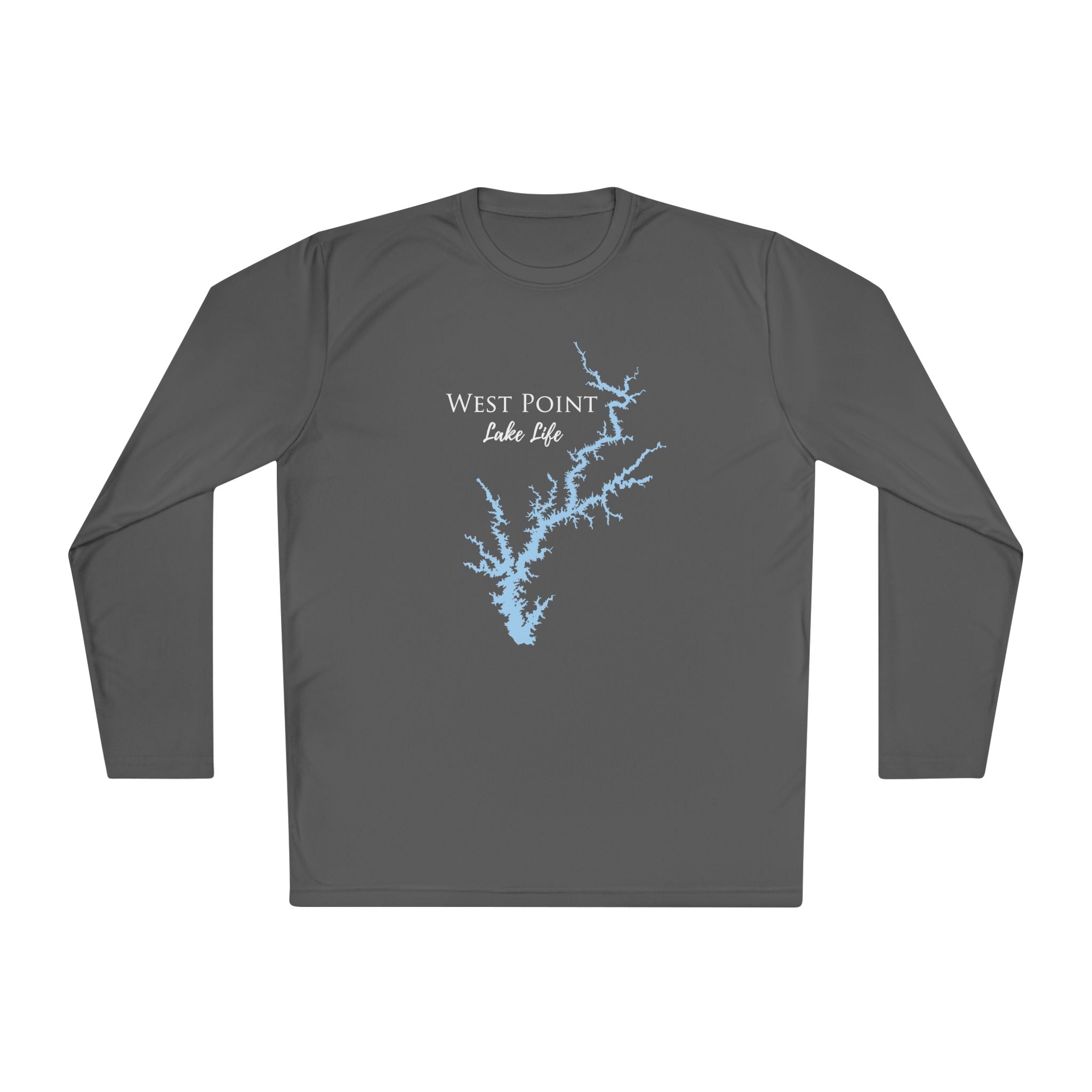 West Point Lake Life Dri-fit Boating Shirt – Breathable Material – Men's Long Sleeve Moisture Wicking Tee – Georgia Lake