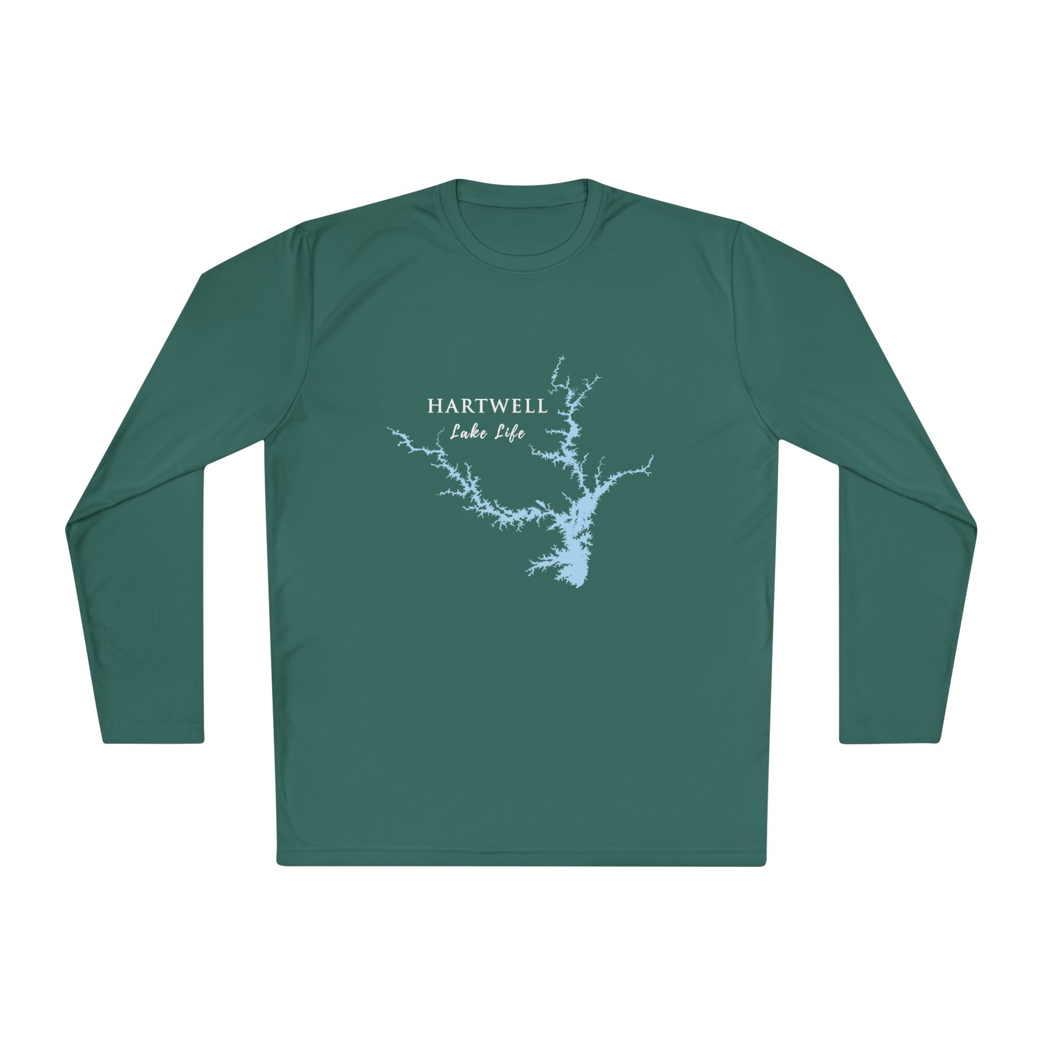 Hartwell Lake Life Dri-fit Boating Shirt – Breathable Material – Men's Long Sleeve Moisture Wicking Tee – South Carolina Lake