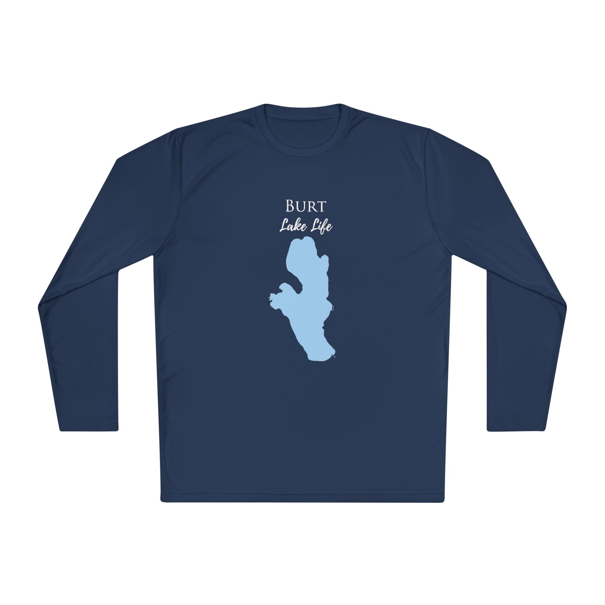 Burt Lake Life Dri-fit Boating Shirt – Breathable Material – Men's Long Sleeve Moisture Wicking Tee – Michigan Lake