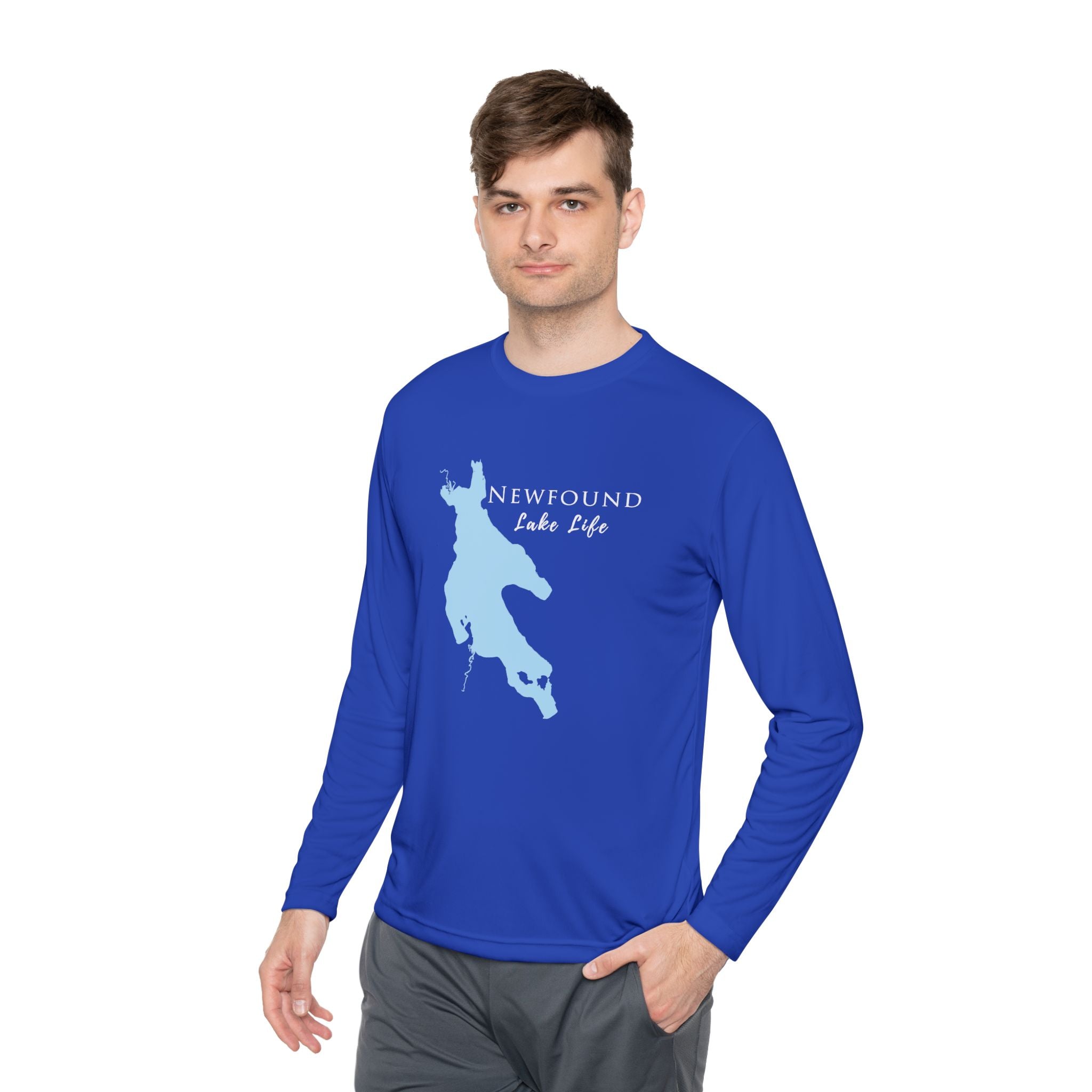 Newfound Lake Life Dri-fit Boating Shirt – Breathable Material – Men's Long Sleeve Moisture Wicking Tee – New Hampshire Lake