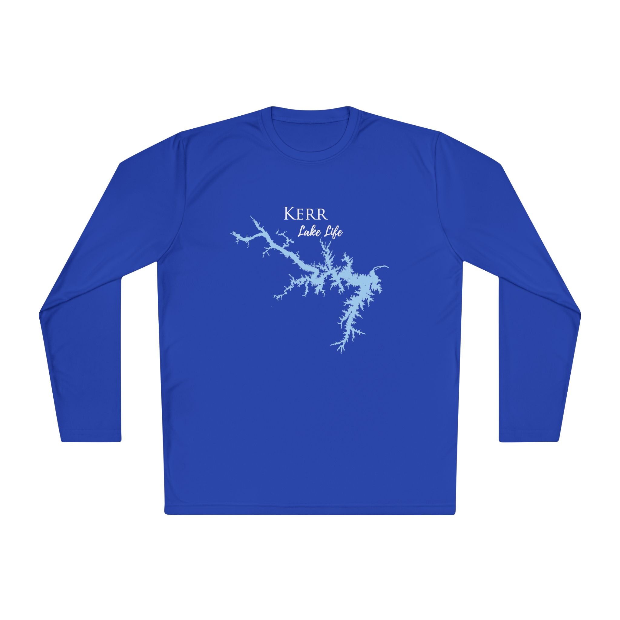 Kerr Lake Life Dri-fit Boating Shirt – Breathable Material – Men's Long Sleeve Moisture Wicking Tee – North Carolina and Virginia Lake