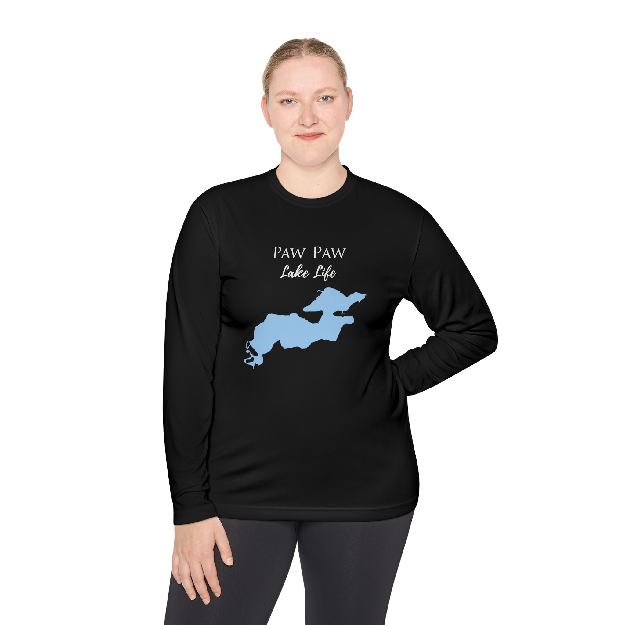Paw Paw Lake Life Dri-fit Boating Shirt – Breathable Material – Men's Long Sleeve Moisture Wicking Tee – Michigan Lake