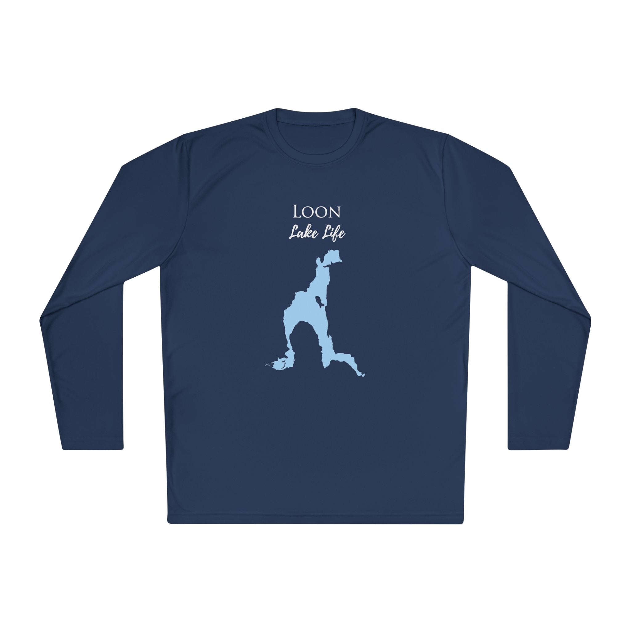 Loon Lake Life Dri-fit Boating Shirt – Breathable Material – Men's Long Sleeve Moisture Wicking Tee – New York Lake