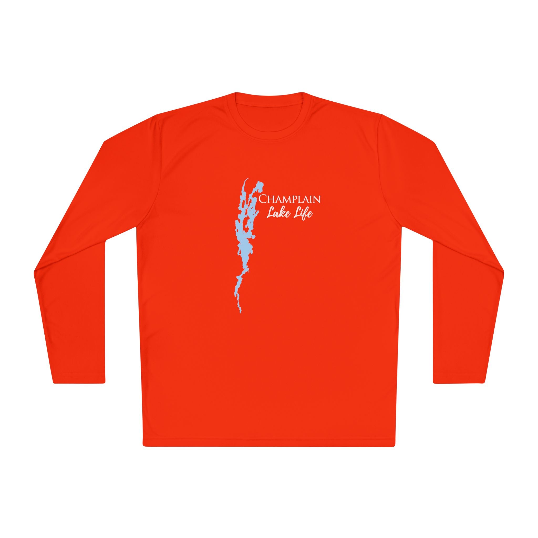 Champlain Lake Life Dri-fit Boating Shirt – Breathable Material – Men's Long Sleeve Moisture Wicking Tee – New York and Vermont Lake