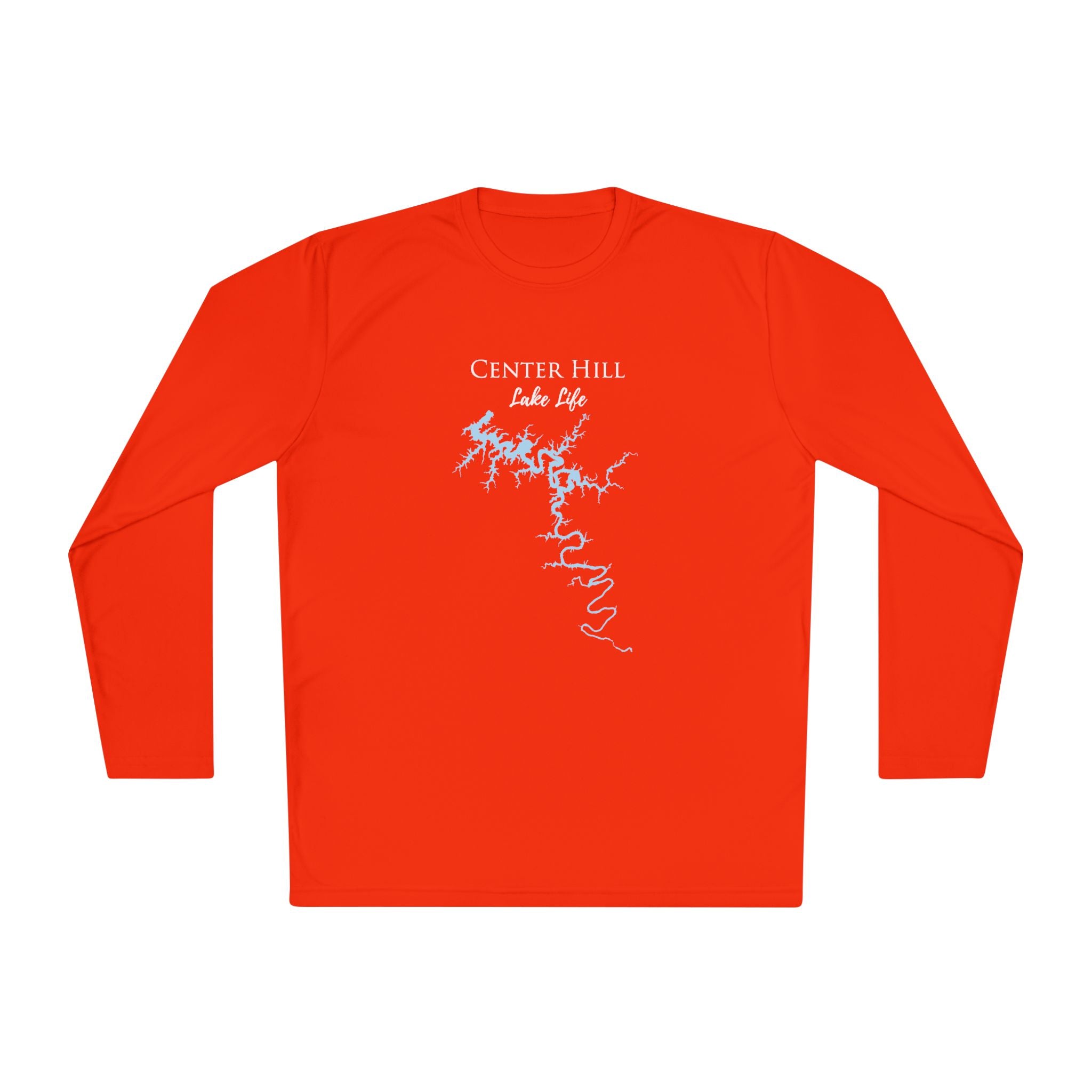 Center Hill Lake Life Dri-fit Boating Shirt – Breathable Material – Men's Long Sleeve Moisture Wicking Tee – Tennessee Lake