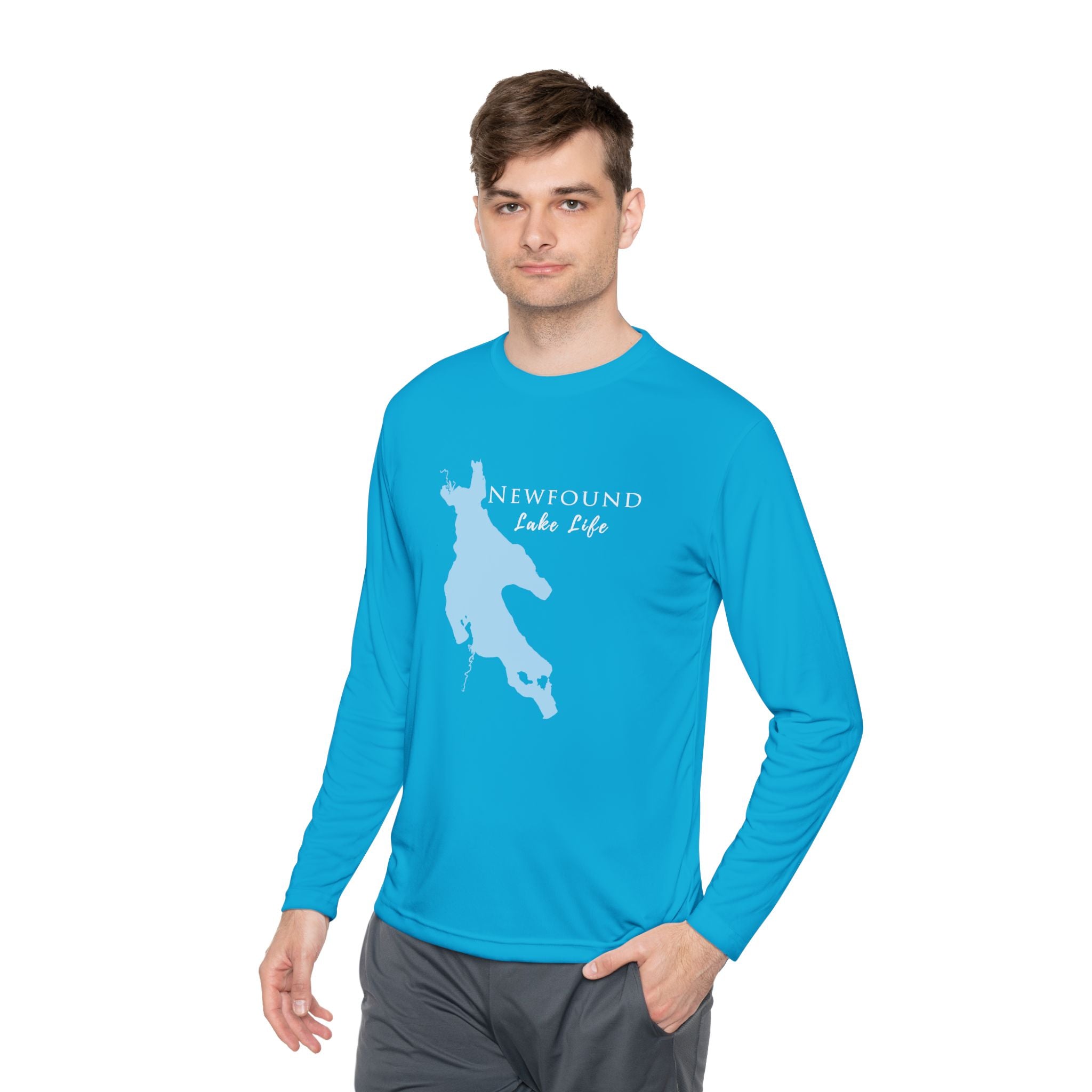 Newfound Lake Life Dri-fit Boating Shirt – Breathable Material – Men's Long Sleeve Moisture Wicking Tee – New Hampshire Lake