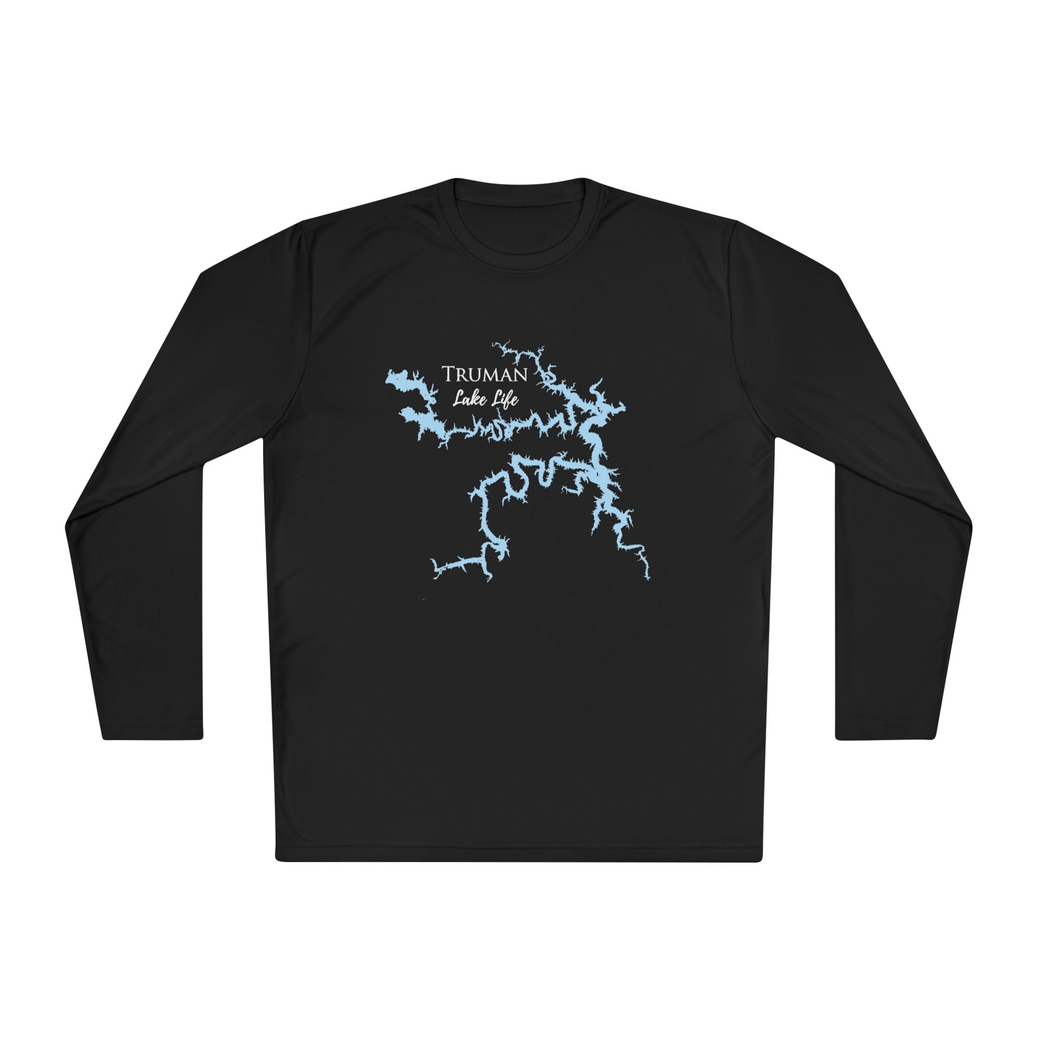 Truman Lake Life Dri-fit Boating Shirt – Breathable Material – Men's Long Sleeve Moisture Wicking Tee – Missouri Lake