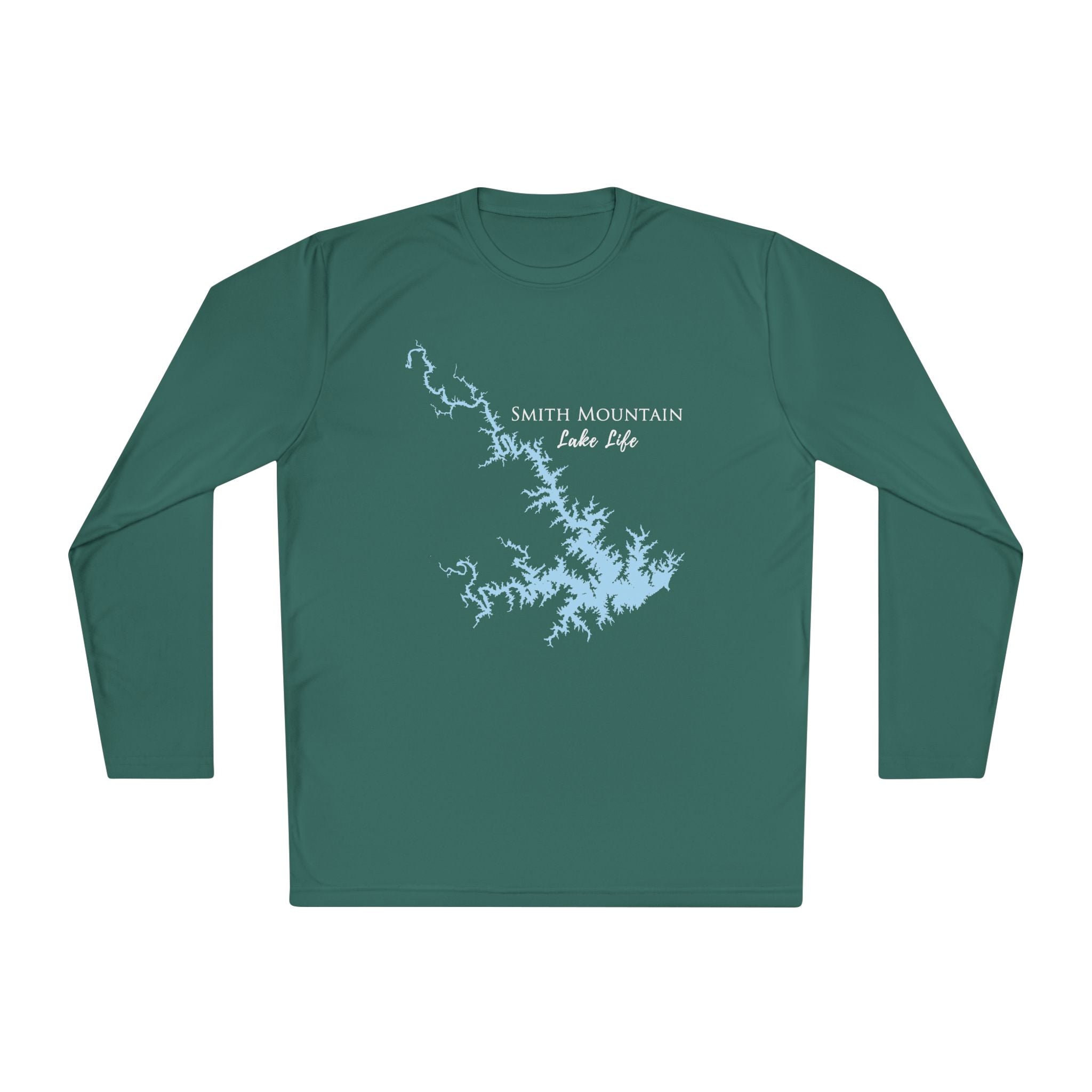 Smith Mountain Lake Life Dri-fit Boating Shirt – Breathable Material – Men's Long Sleeve Moisture Wicking Tee – Virginia Lake