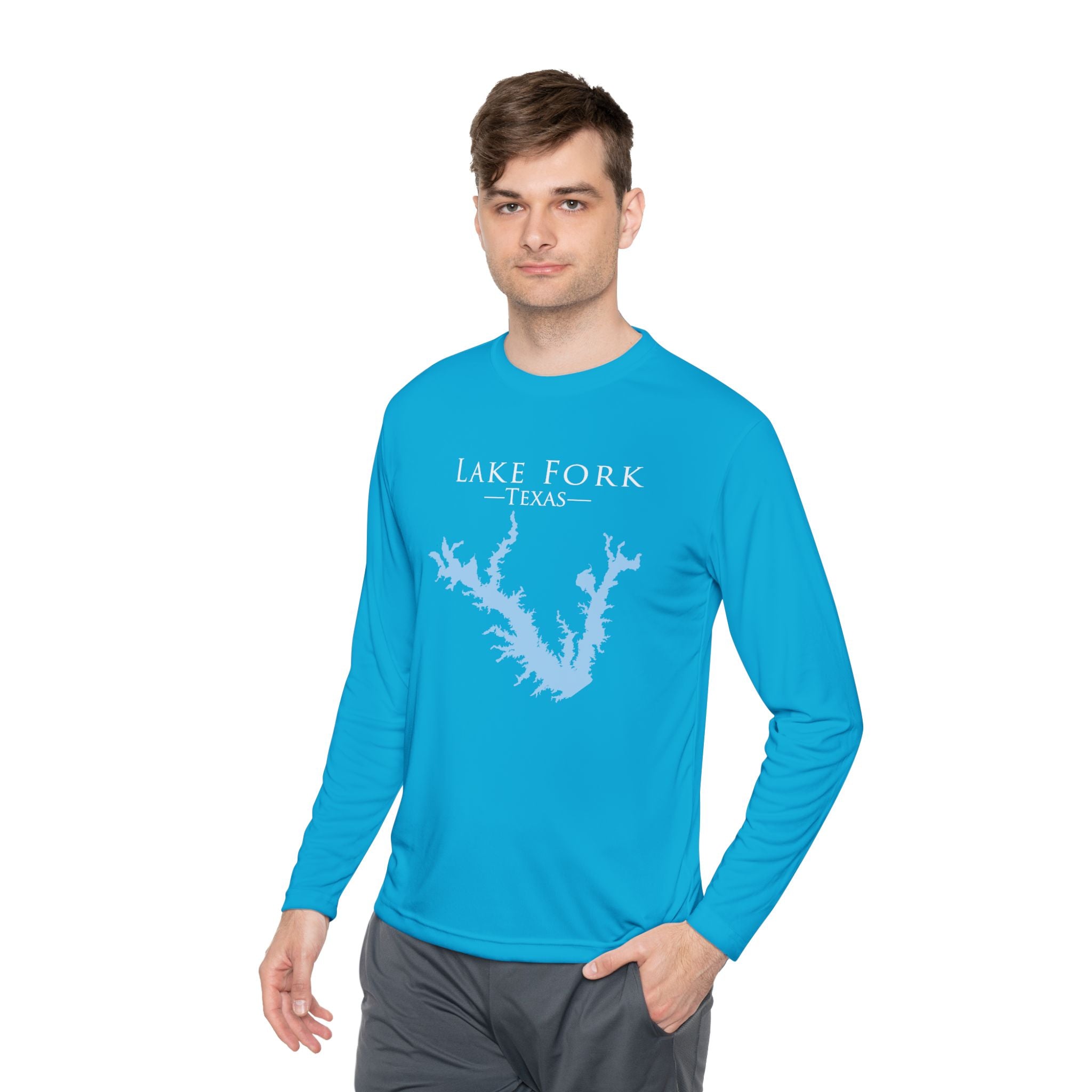Lake Fork Texas Dri-fit Boating Shirt – Breathable Material – Men's Long Sleeve Moisture Wicking Tee – Texas Lake