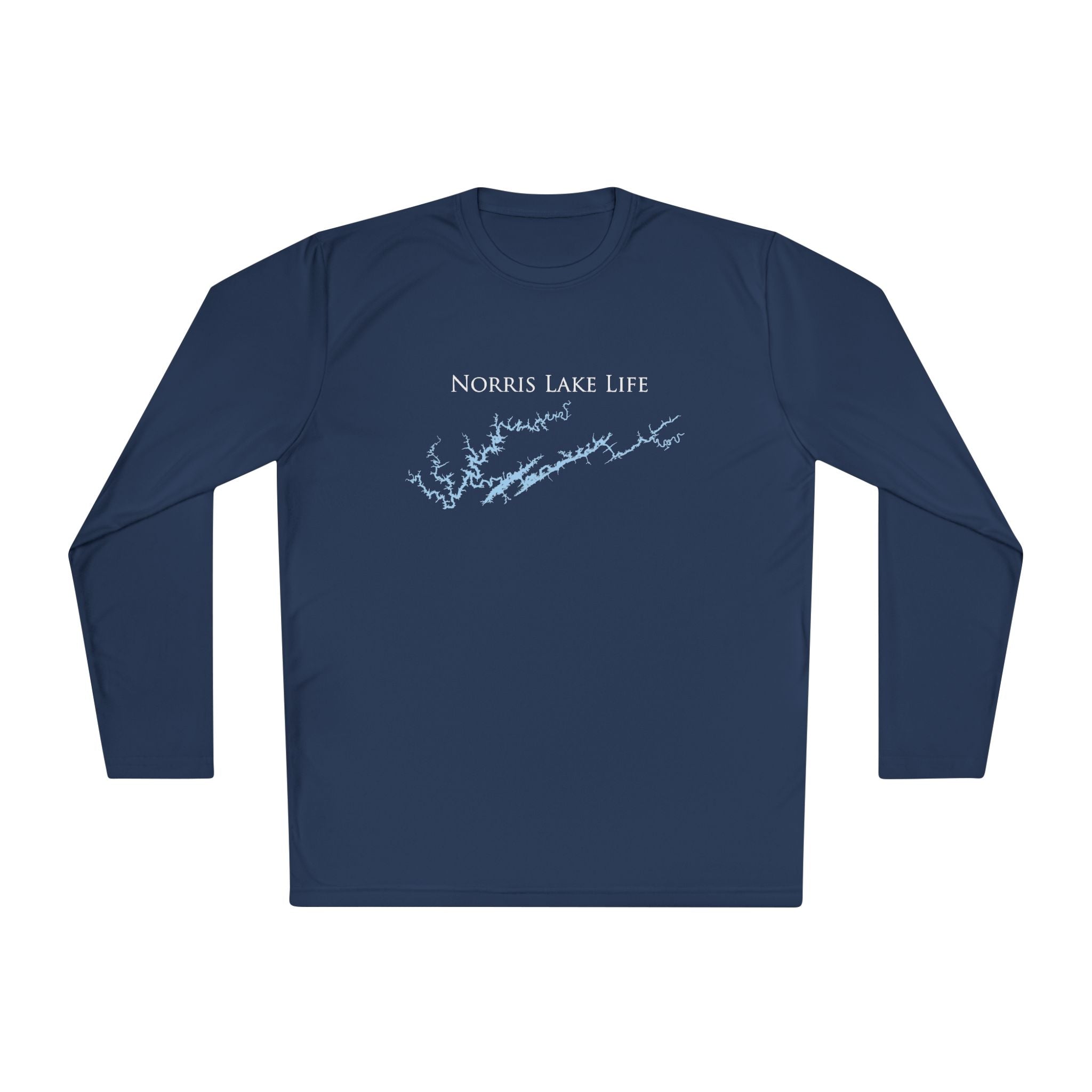 Norris Lake Life Dri-fit Boating Shirt – Breathable Material – Men's Long Sleeve Moisture Wicking Tee – Tennessee Lake