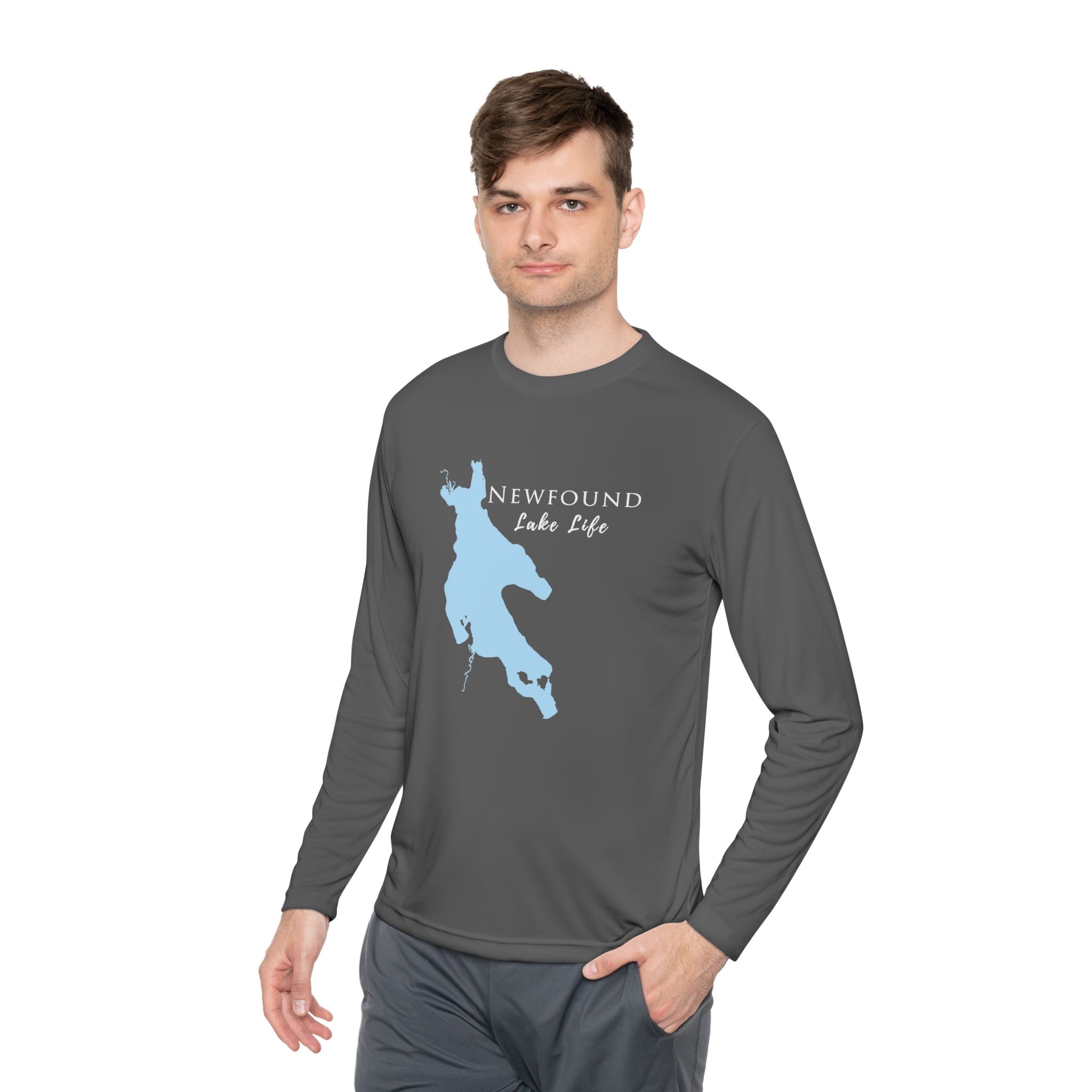 Newfound Lake Life Dri-fit Boating Shirt – Breathable Material – Men's Long Sleeve Moisture Wicking Tee – New Hampshire Lake