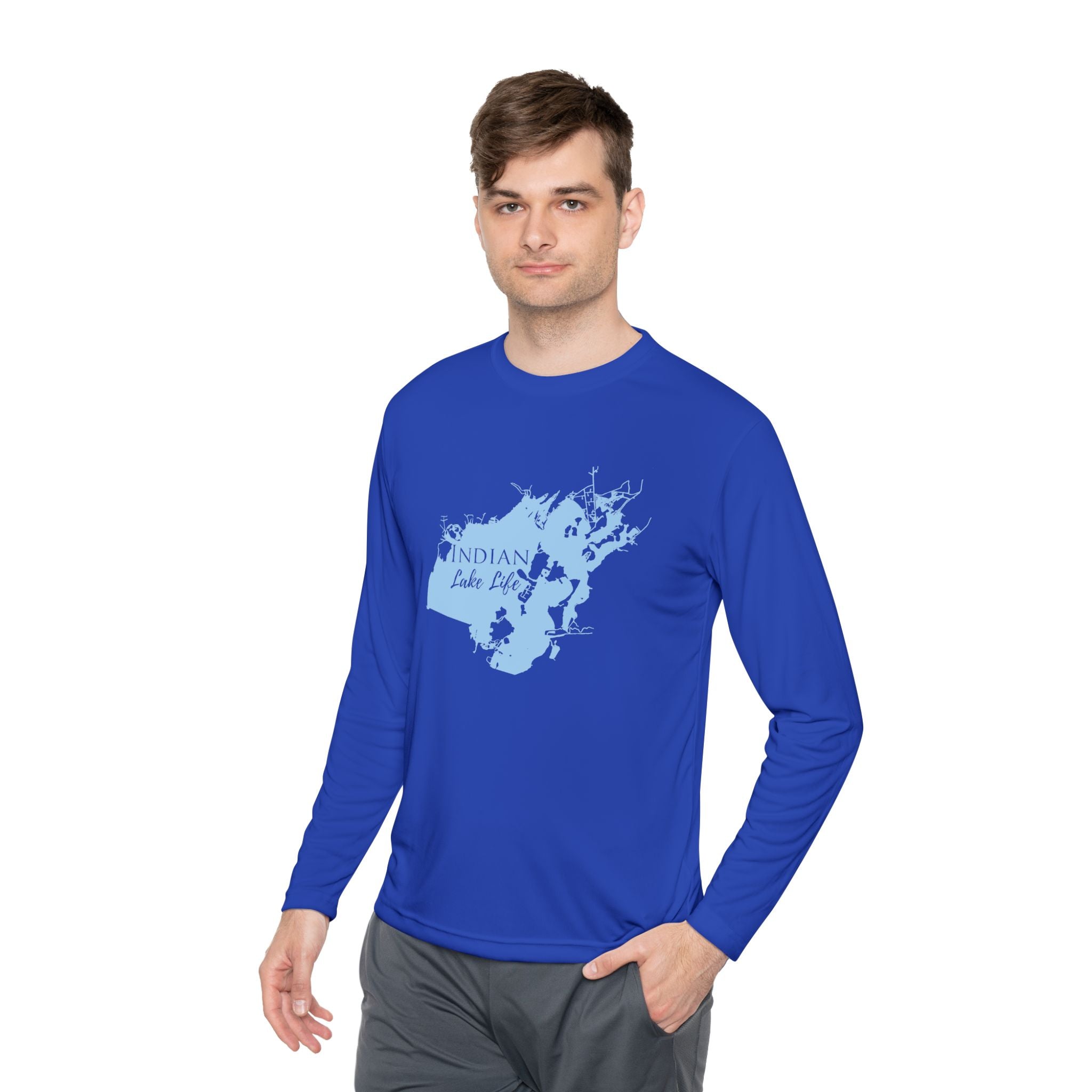 Indian Lake Life Dri-fit Boating Shirt – Breathable Material – Men's Long Sleeve Moisture Wicking Tee – Ohio Lake