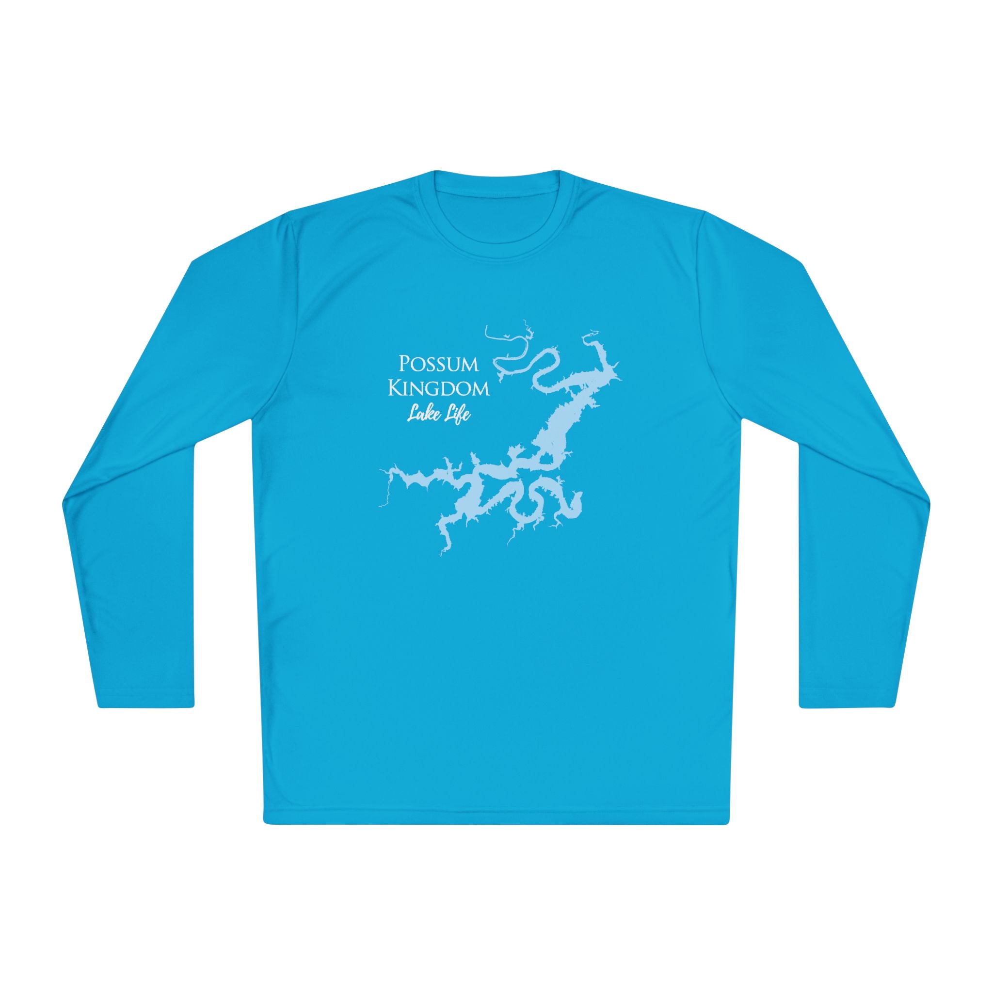 Possum Kingdom Lake Life Dri-fit Boating Shirt – Breathable Material – Men's Long Sleeve Moisture Wicking Tee – Texas Lake