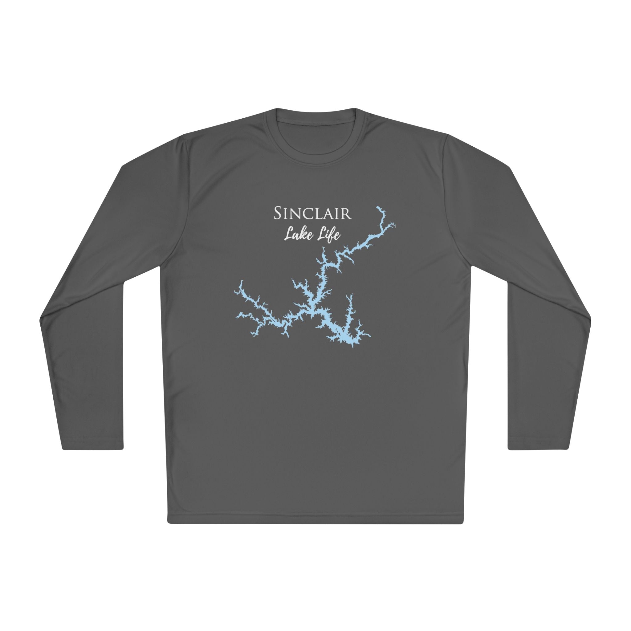 Sinclair Lake Life Dri-fit Boating Shirt – Breathable Material – Men's Long Sleeve Moisture Wicking Tee – Georgia Lake