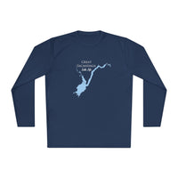 Great Sacandaga Lake Life Dri-fit Boating Shirt – Breathable Material – Men's Long Sleeve Moisture Wicking Tee – New York Lake