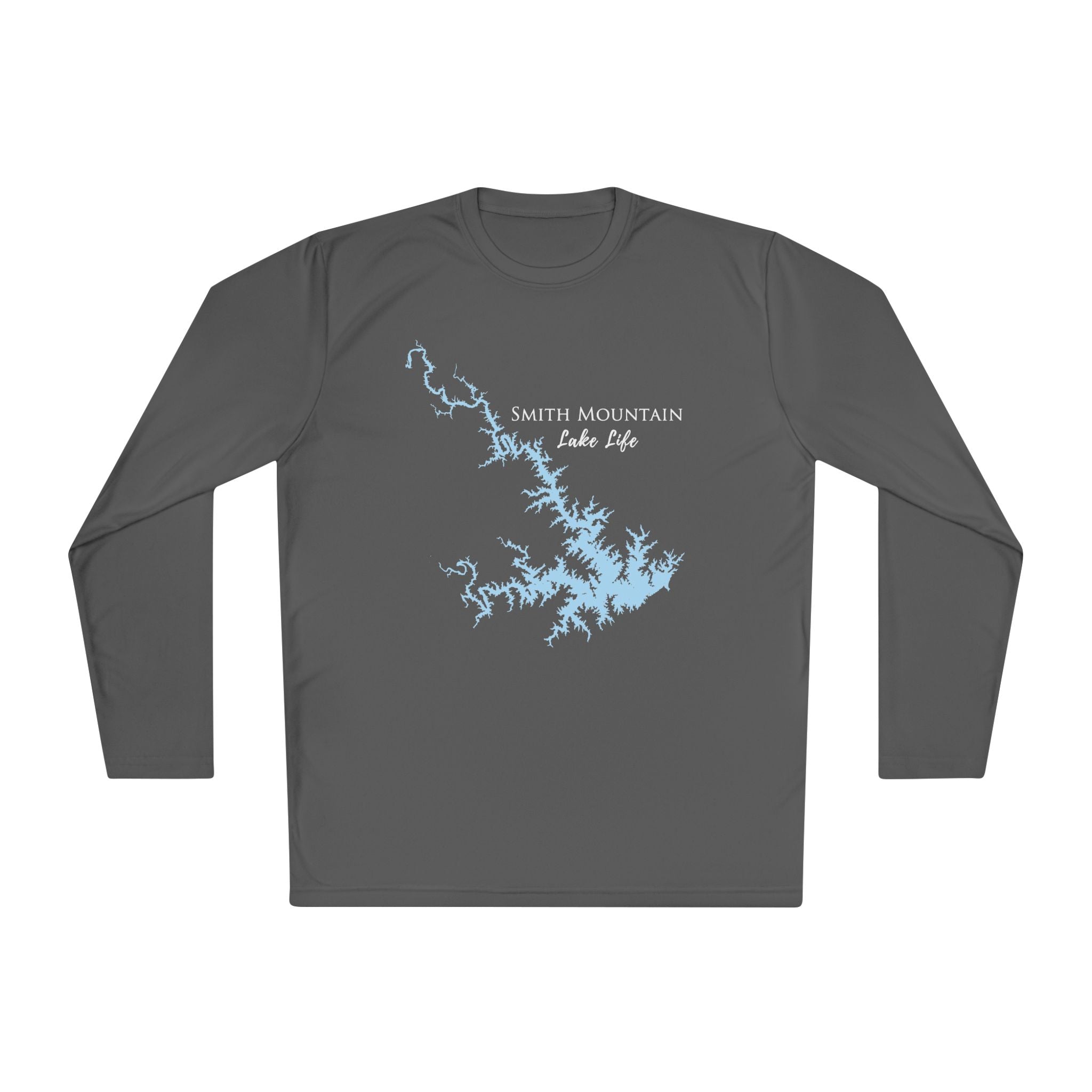 Smith Mountain Lake Life Dri-fit Boating Shirt – Breathable Material – Men's Long Sleeve Moisture Wicking Tee – Virginia Lake