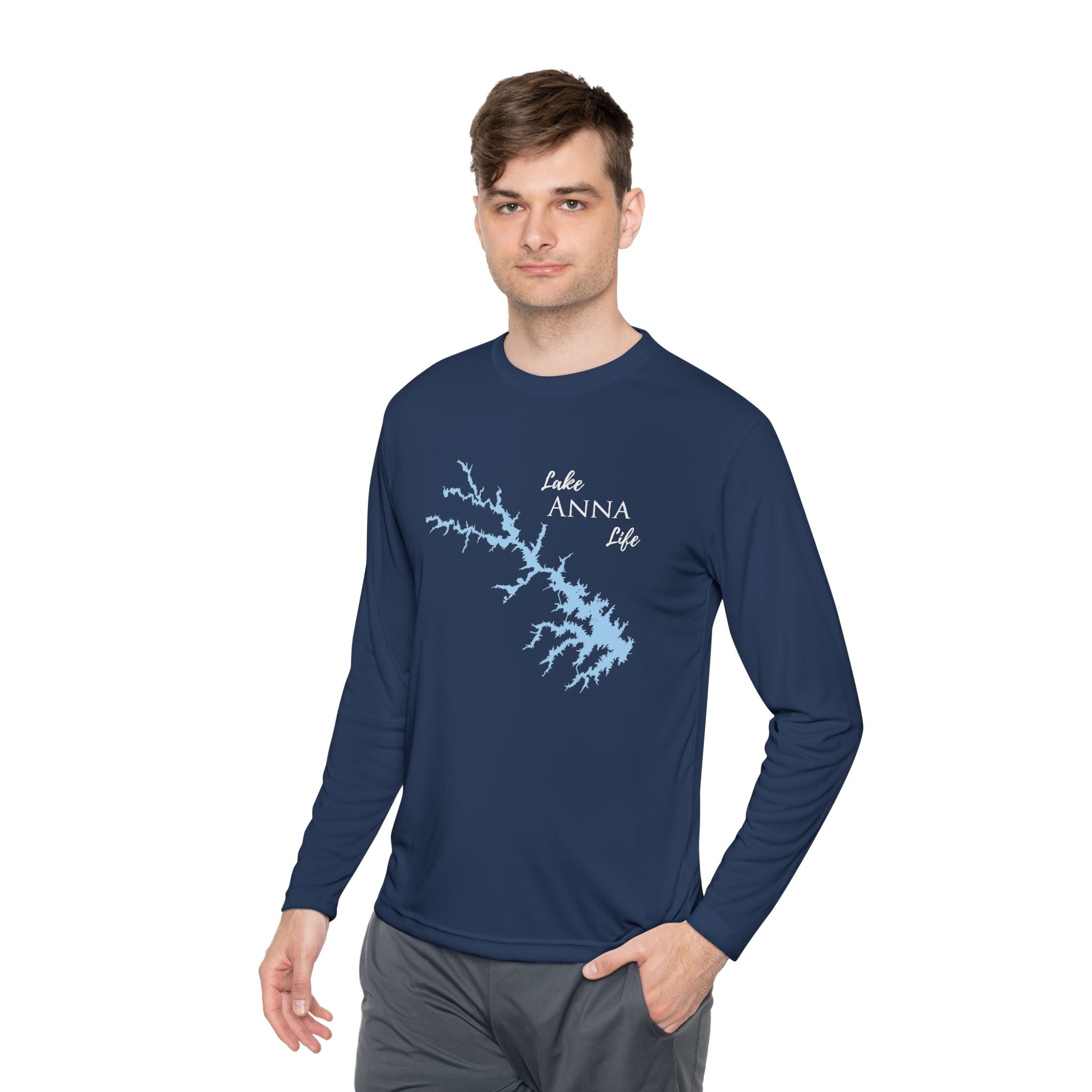 Lake Anna Life Dri-fit Boating Shirt – Breathable Material – Men's Long Sleeve Moisture Wicking Tee – Virginia Lake