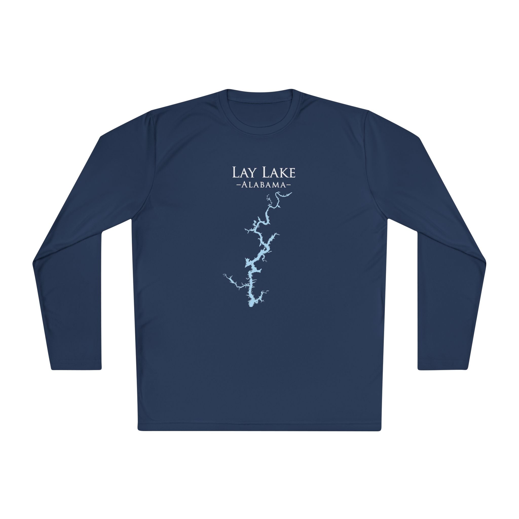 Lay Lake Alabama Dri-fit Boating Shirt – Breathable Material – Men's Long Sleeve Moisture Wicking Tee – Alabama Lake