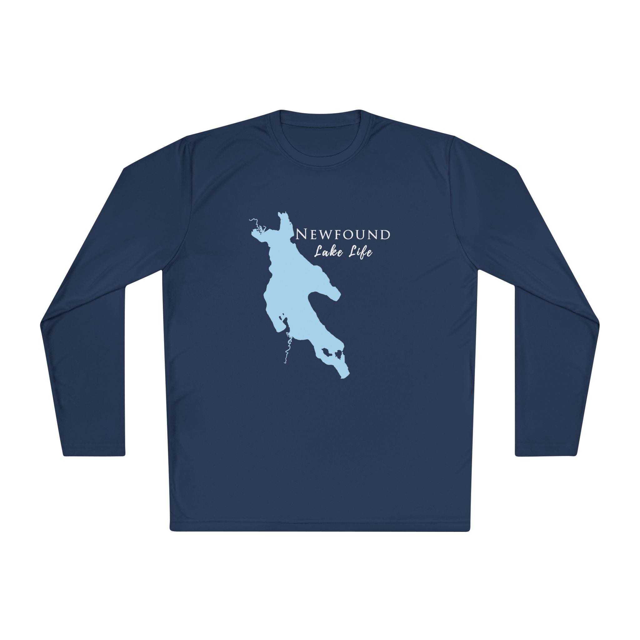 Newfound Lake Life Dri-fit Boating Shirt – Breathable Material – Men's Long Sleeve Moisture Wicking Tee – New Hampshire Lake
