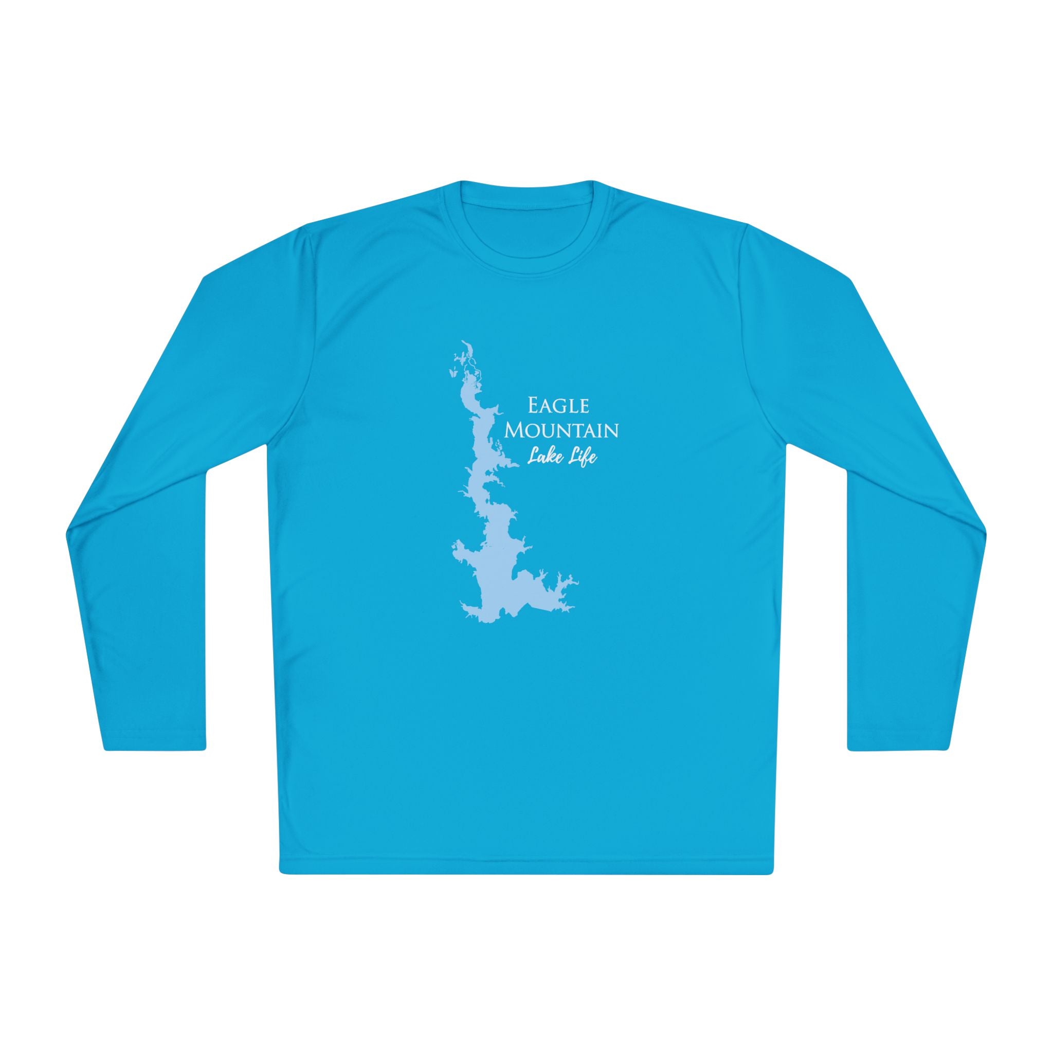 Eagle Mountain Lake Life Dri-fit Boating Shirt – Breathable Material – Men's Long Sleeve Moisture Wicking Tee – Texas Lake