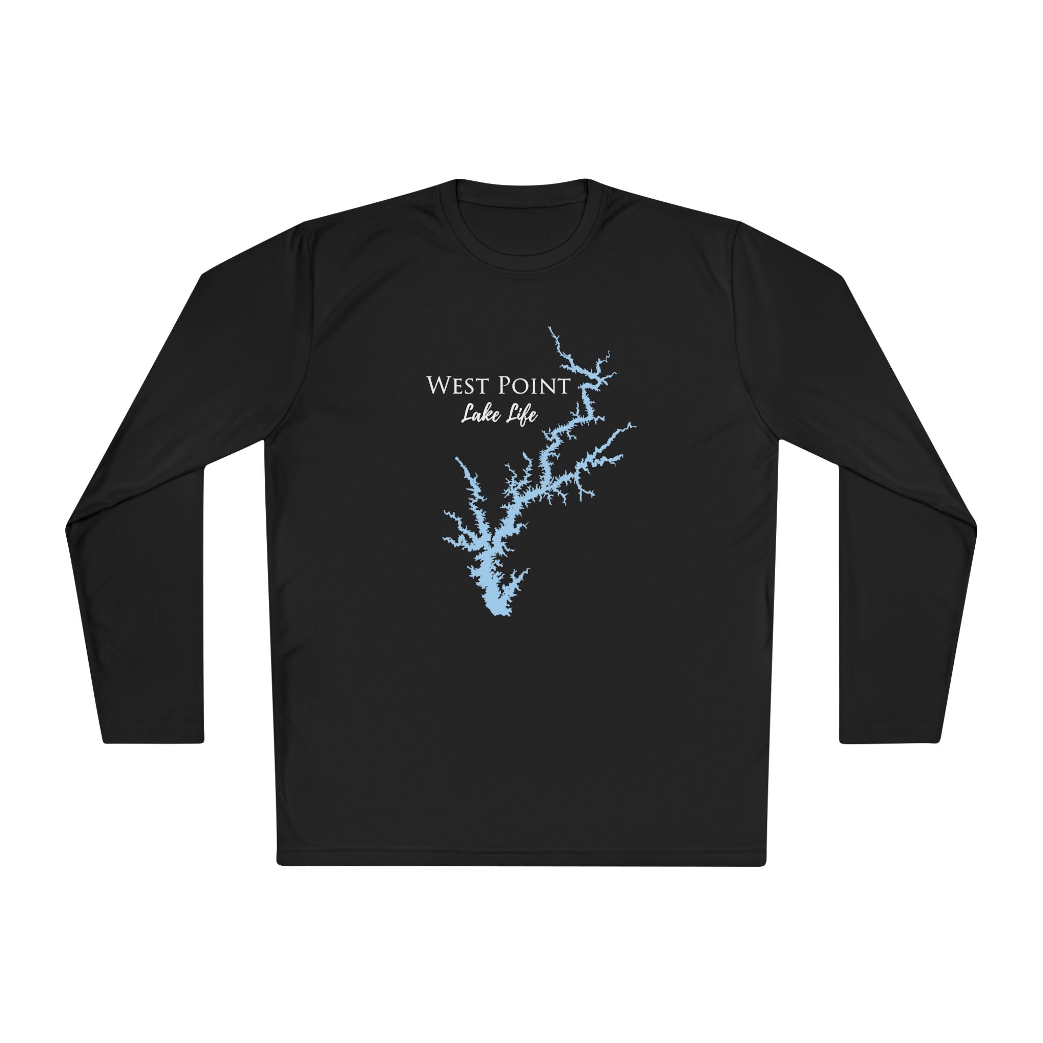 West Point Lake Life Dri-fit Boating Shirt – Breathable Material – Men's Long Sleeve Moisture Wicking Tee – Georgia Lake