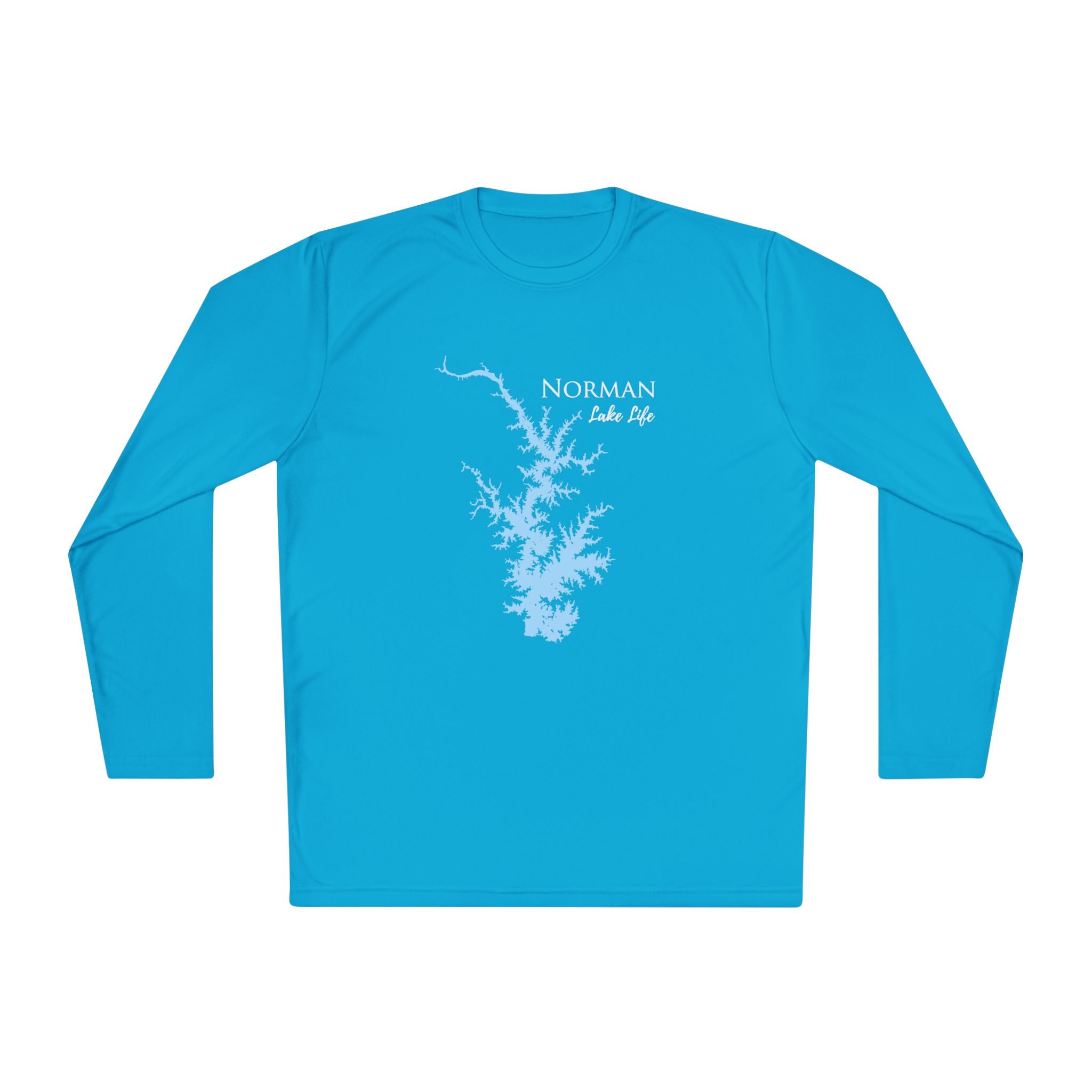 Norman Lake Life Dri-fit Boating Shirt – Breathable Material – Men's Long Sleeve Moisture Wicking Tee – North Carolina Lake