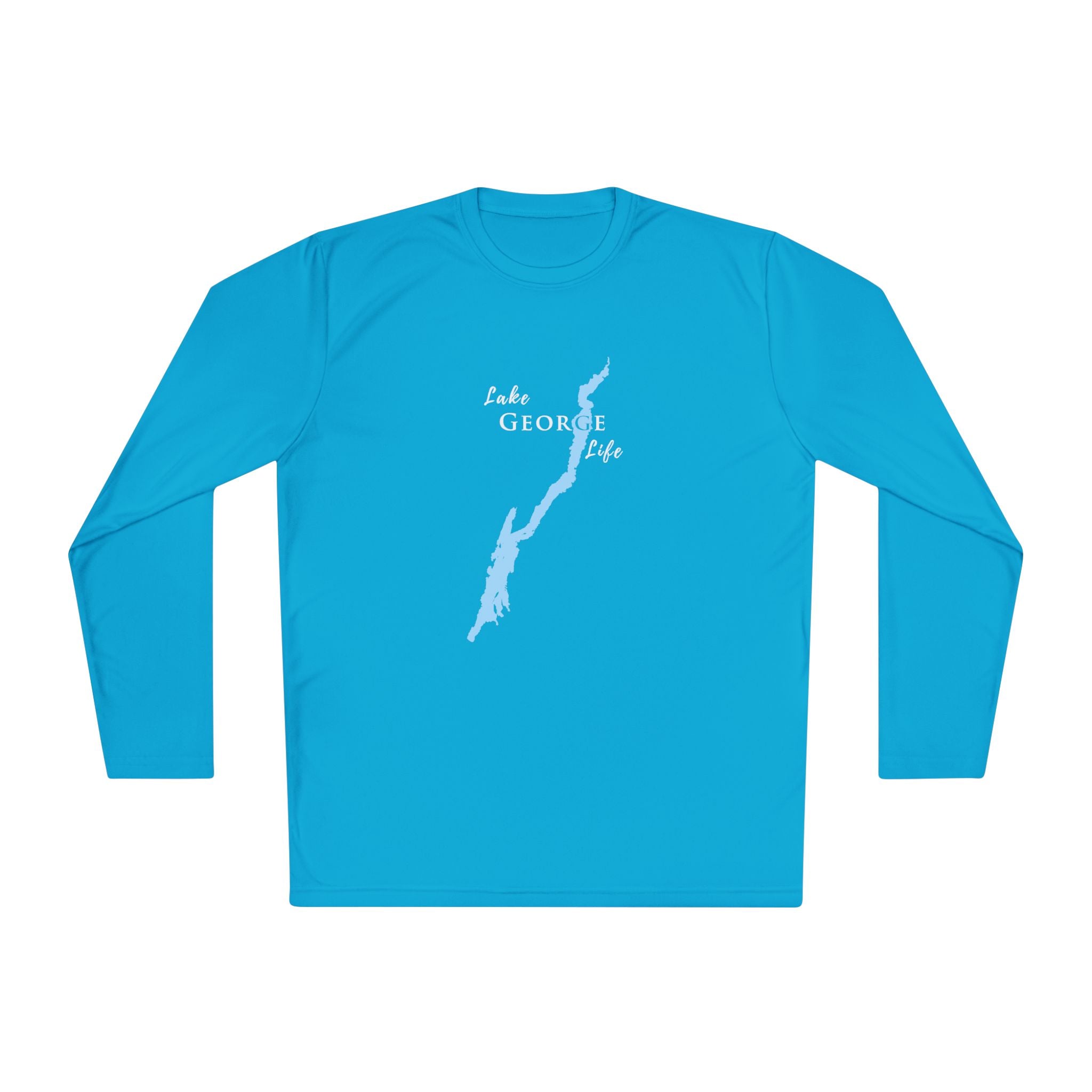 Lake George Life Dri-fit Boating Shirt – Breathable Material – Men's Long Sleeve Moisture Wicking Tee – New York Lake