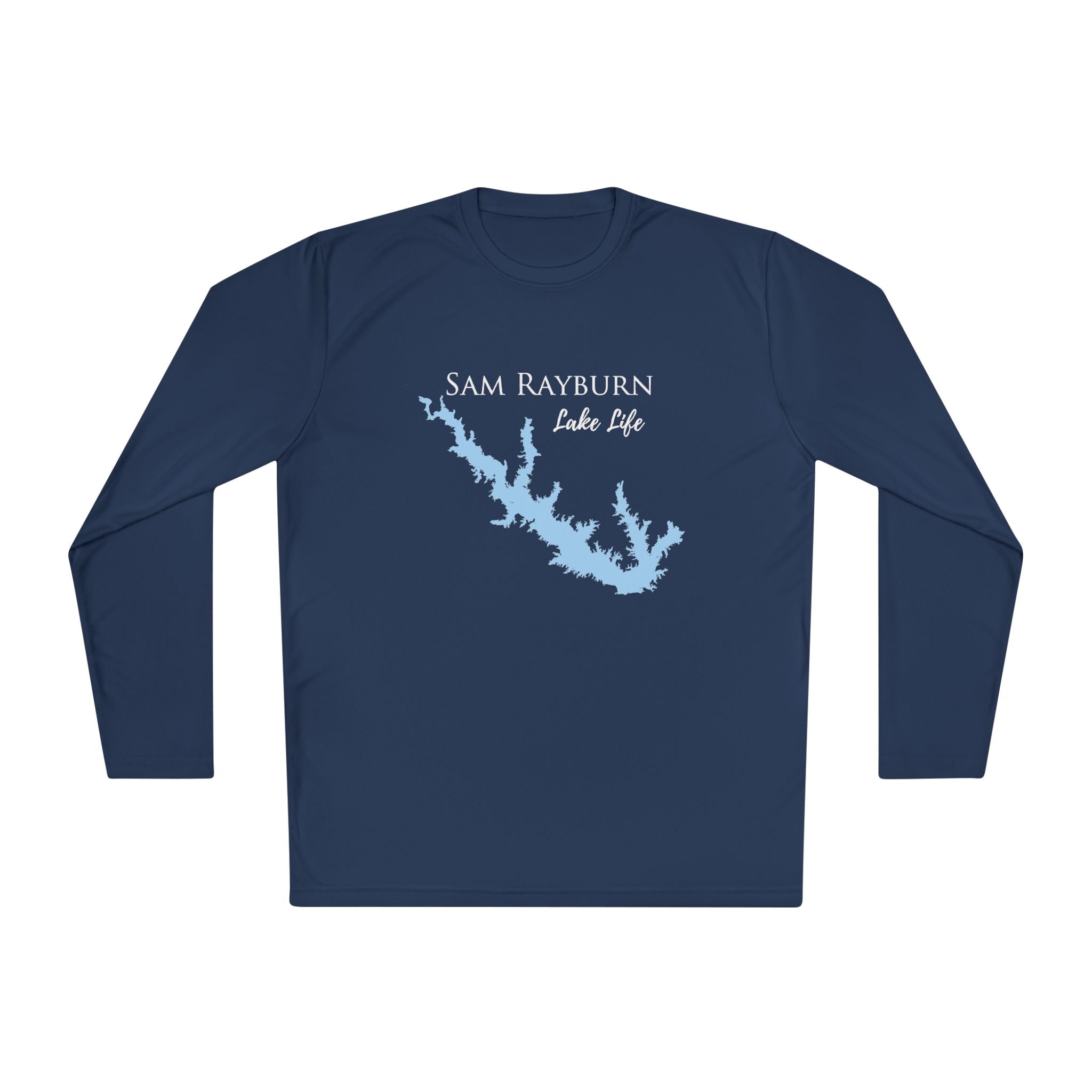 Sam Rayburn Lake Life Dri-fit Boating Shirt – Breathable Material – Men's Long Sleeve Moisture Wicking Tee – Texas Lake