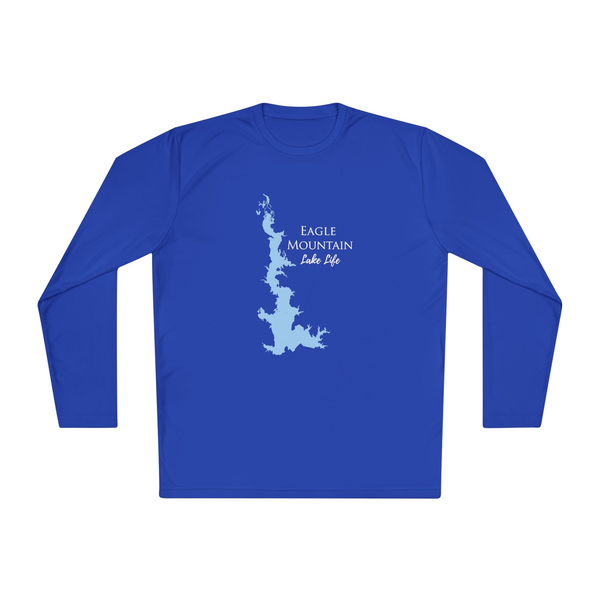 Eagle Mountain Lake Life Dri-fit Boating Shirt – Breathable Material – Men's Long Sleeve Moisture Wicking Tee – Texas Lake