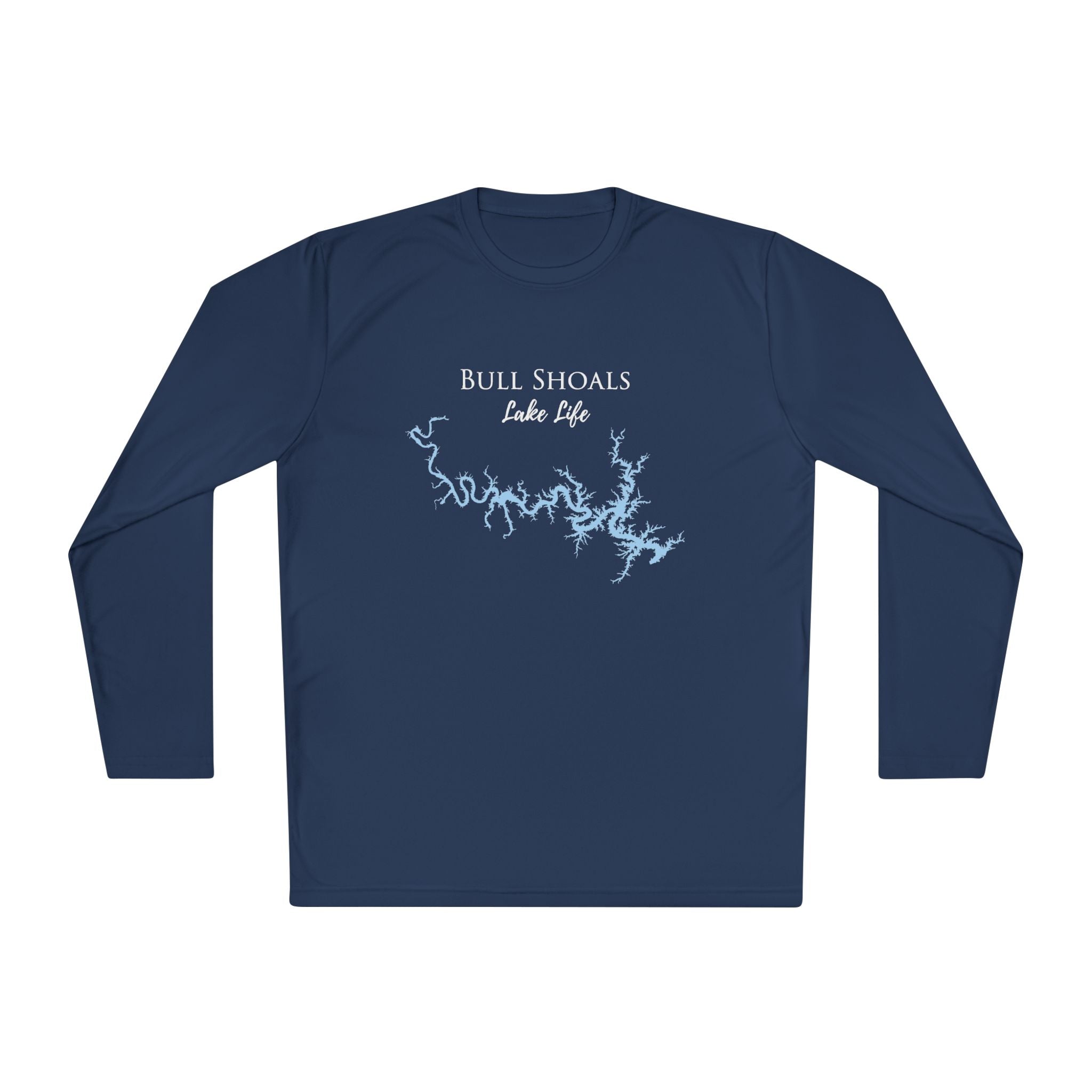 Bull Shoals Lake Life Dri-fit Boating Shirt – Breathable Material – Men's Long Sleeve Moisture Wicking Tee – Arkansas Lake