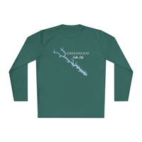 Greenwood Lake Life Dri-fit Boating Shirt – Breathable Material – Men's Long Sleeve Moisture Wicking Tee – South Carolina Lake