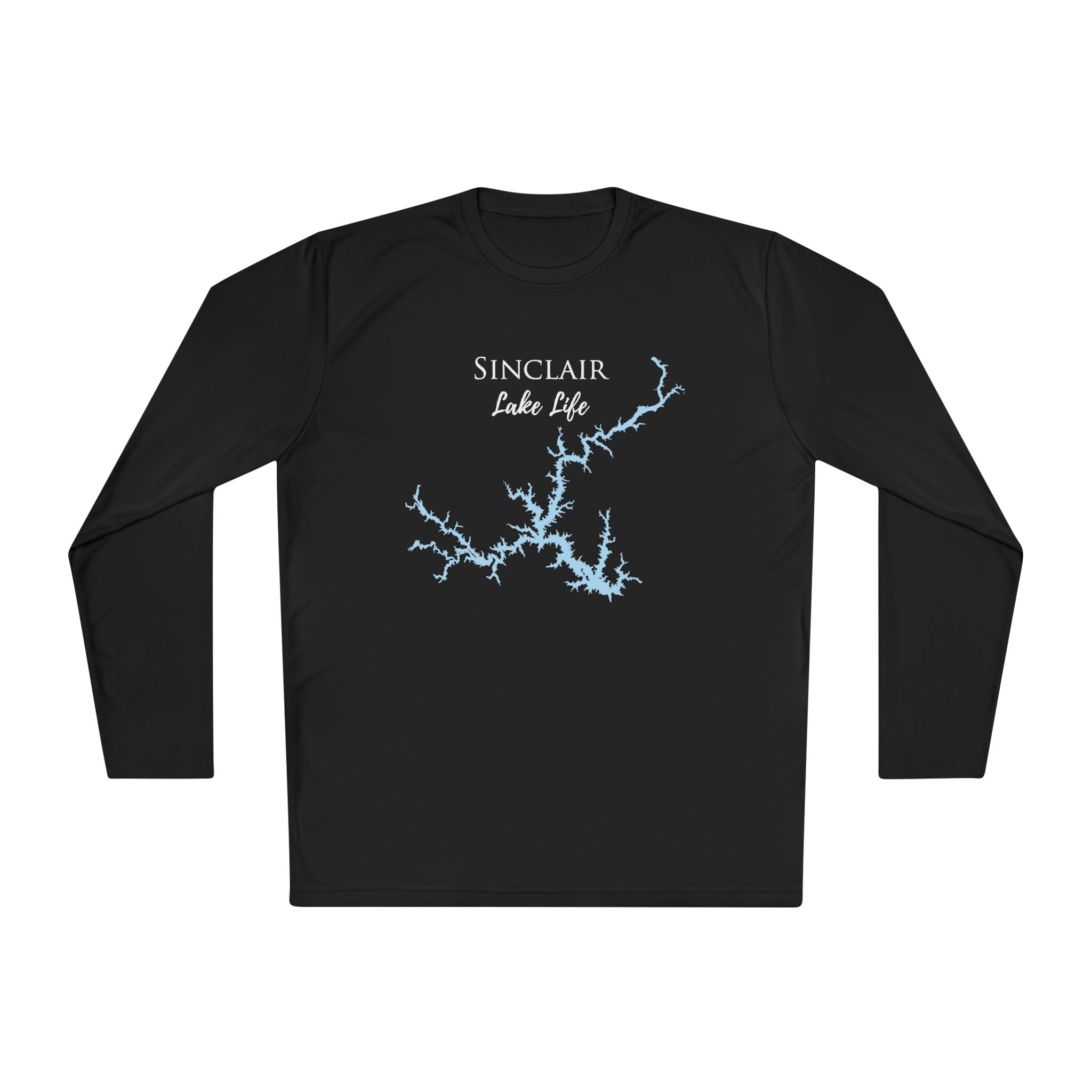 Sinclair Lake Life Dri-fit Boating Shirt – Breathable Material – Men's Long Sleeve Moisture Wicking Tee – Georgia Lake