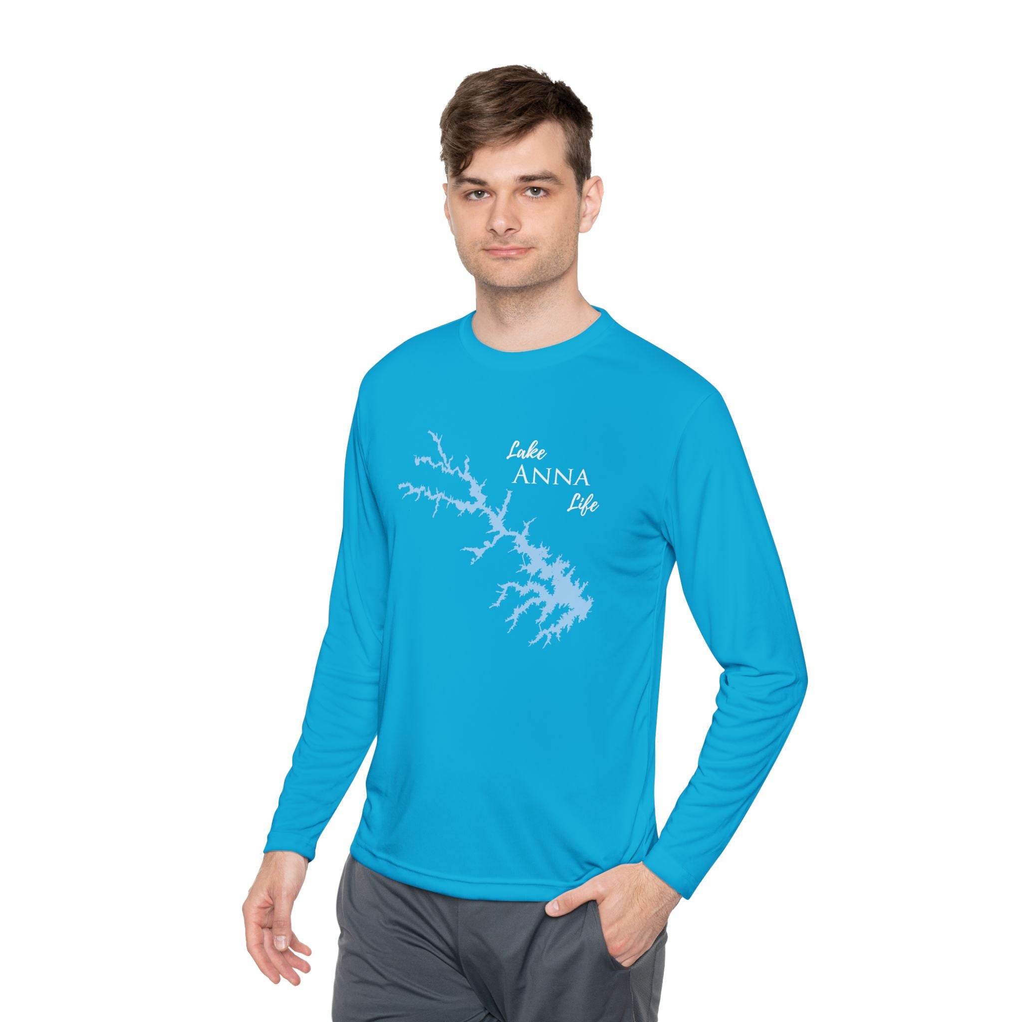 Lake Anna Life Dri-fit Boating Shirt – Breathable Material – Men's Long Sleeve Moisture Wicking Tee – Virginia Lake
