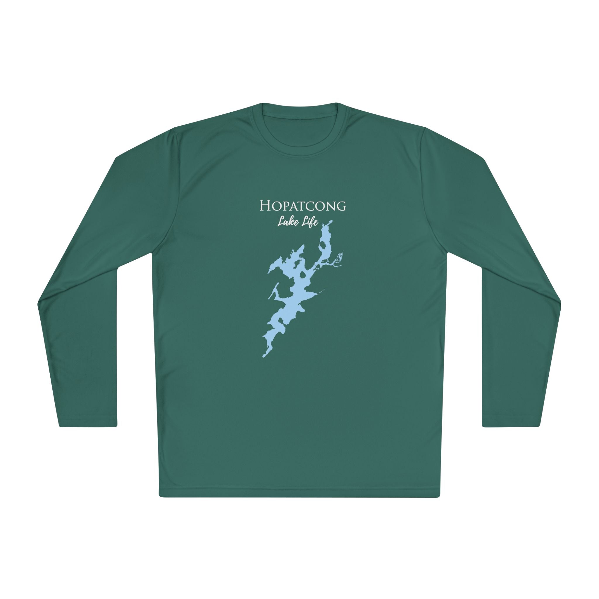 Hopatcong Lake Life Dri-fit Boating Shirt – Breathable Material – Men's Long Sleeve Moisture Wicking Tee – New Jersey Lake