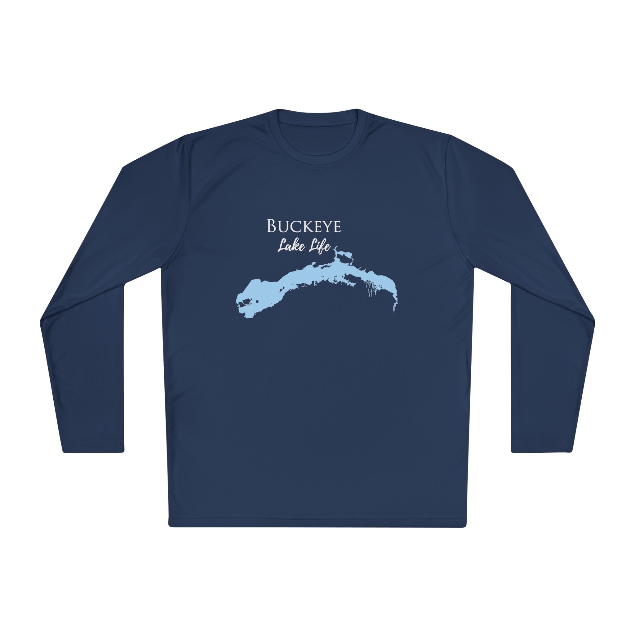Buckeye Lake Life Dri-fit Boating Shirt – Breathable Material – Men's Long Sleeve Moisture Wicking Tee – Ohio Lake