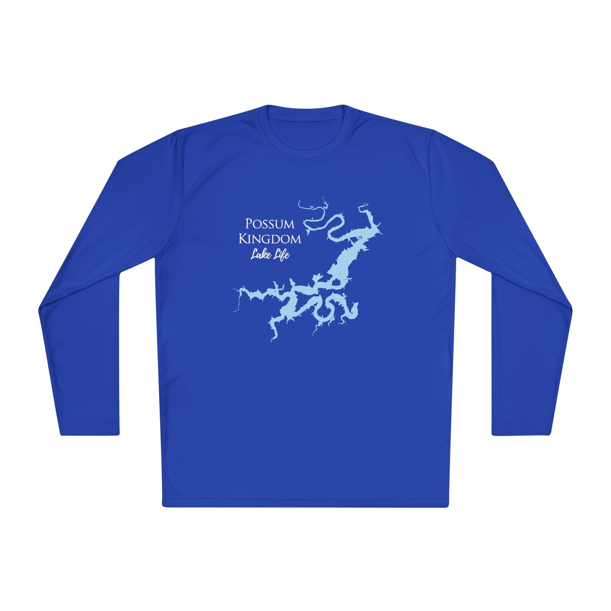 Possum Kingdom Lake Life Dri-fit Boating Shirt – Breathable Material – Men's Long Sleeve Moisture Wicking Tee – Texas Lake